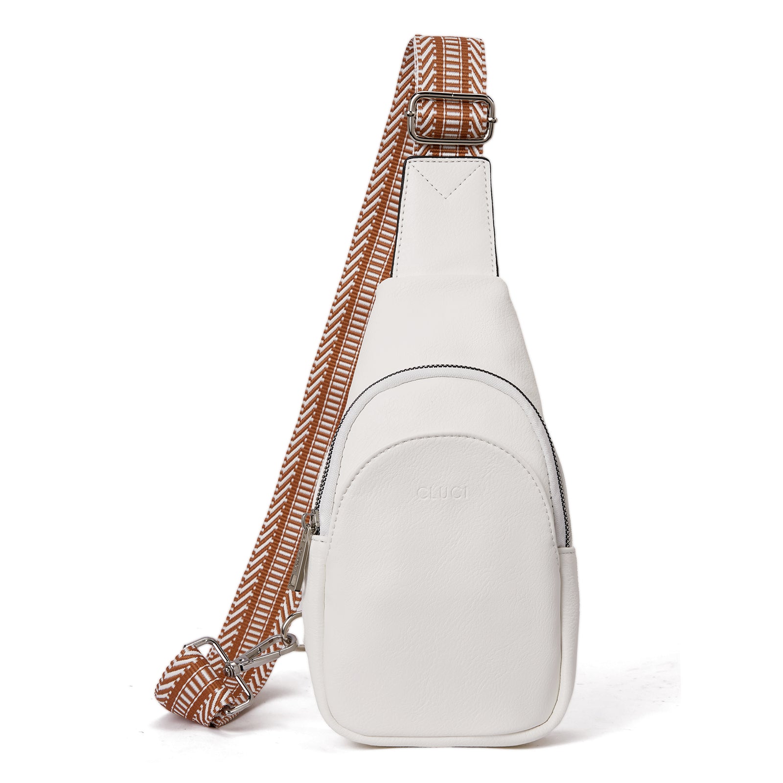 CLUCI Faux Leather Small Sling Bag Fashion Waist Packs with Guitar Strap for Women's Fanny Packs