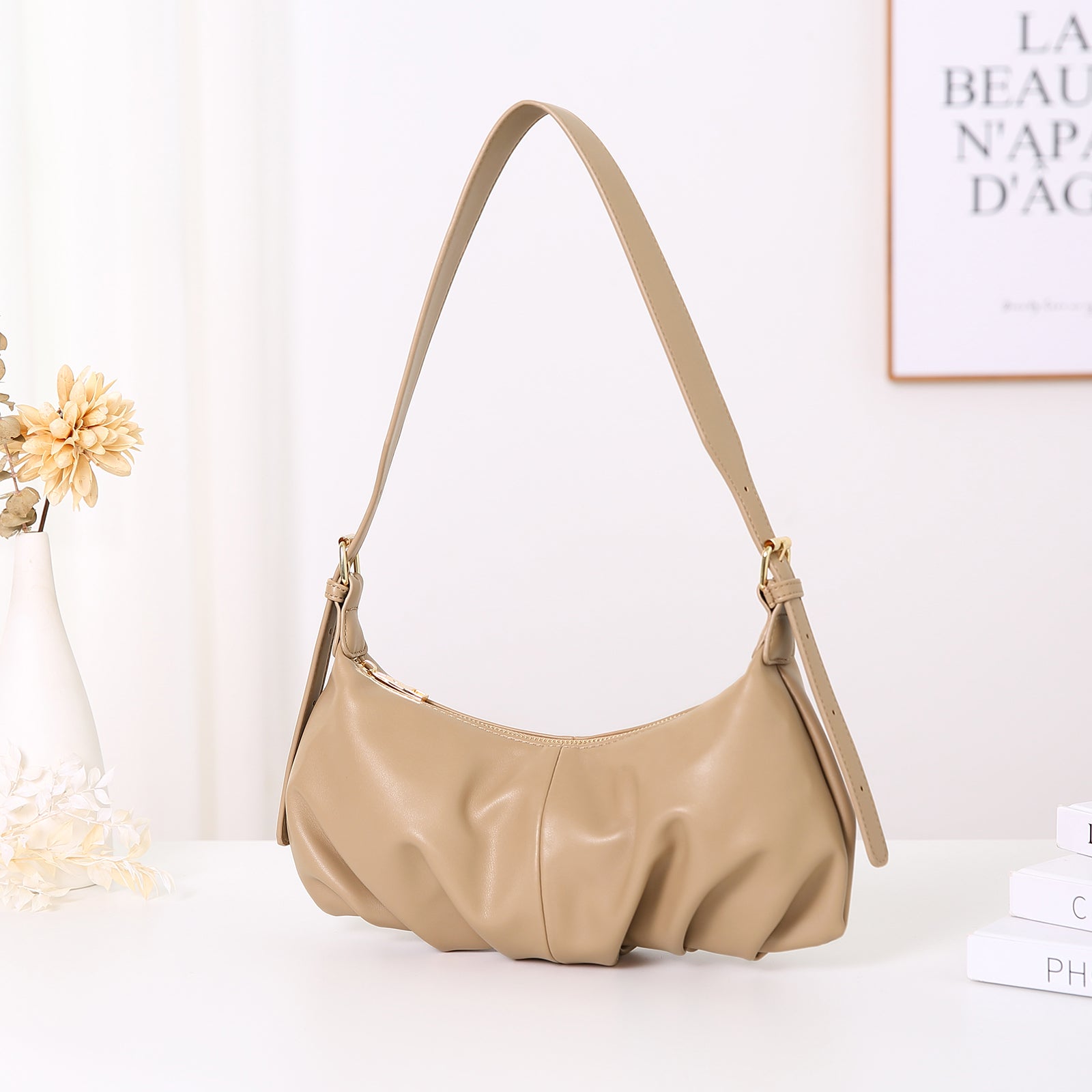 CLUCI Small Hobo Bags for Women Dumpling Shoulder Bag Soft Leather Ladies Clutch Purses with Adjustable Strap