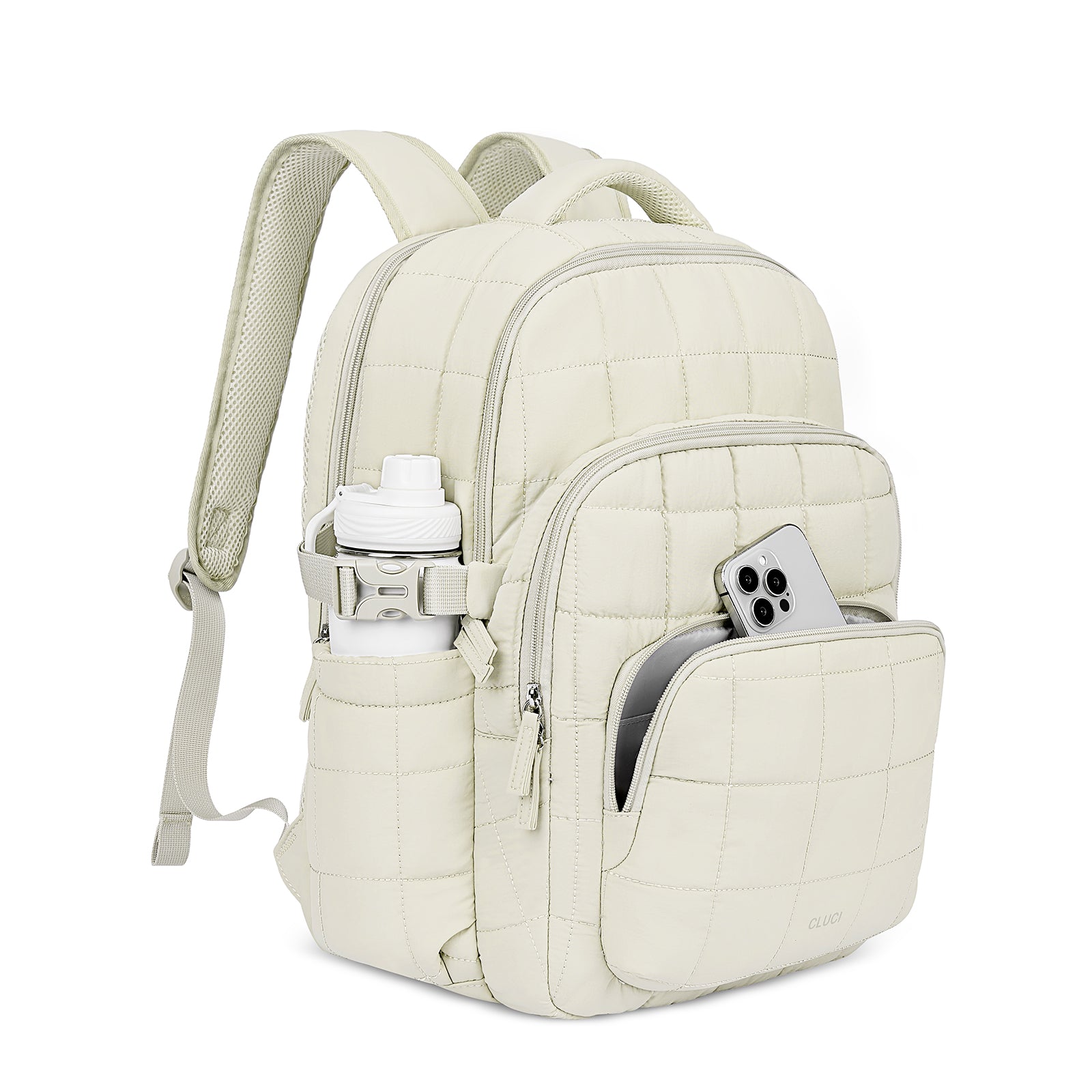 CLUCI 17.3'' Puffer Quilted Laptop Backpack for Women