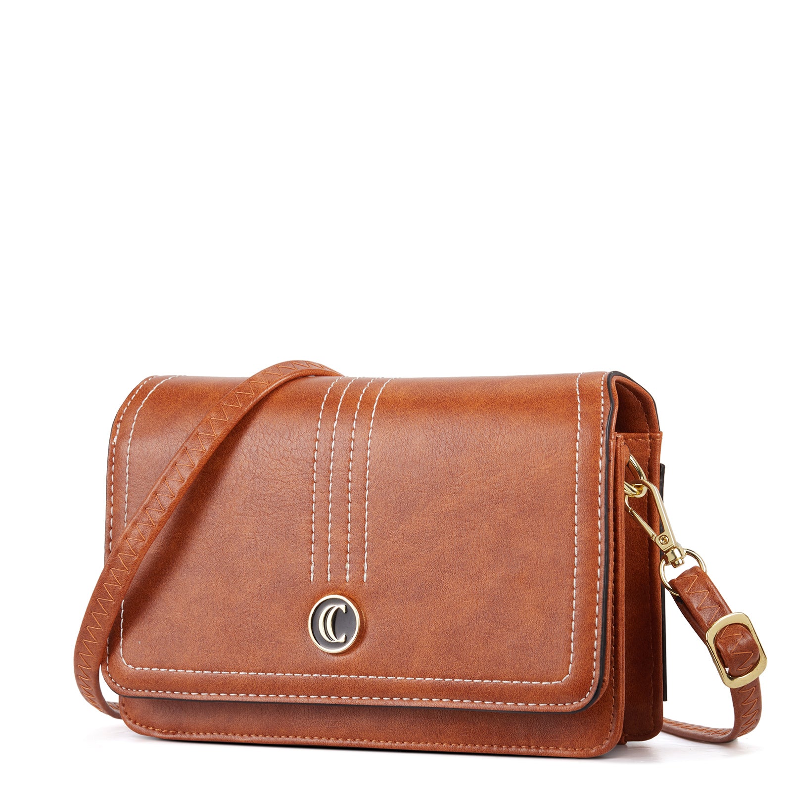 CLUCI Crossbody Purse for Women, Wristlet Wallet, Small Shoulder Bag with Card Slots, Leather Flap Cell phone Clutch