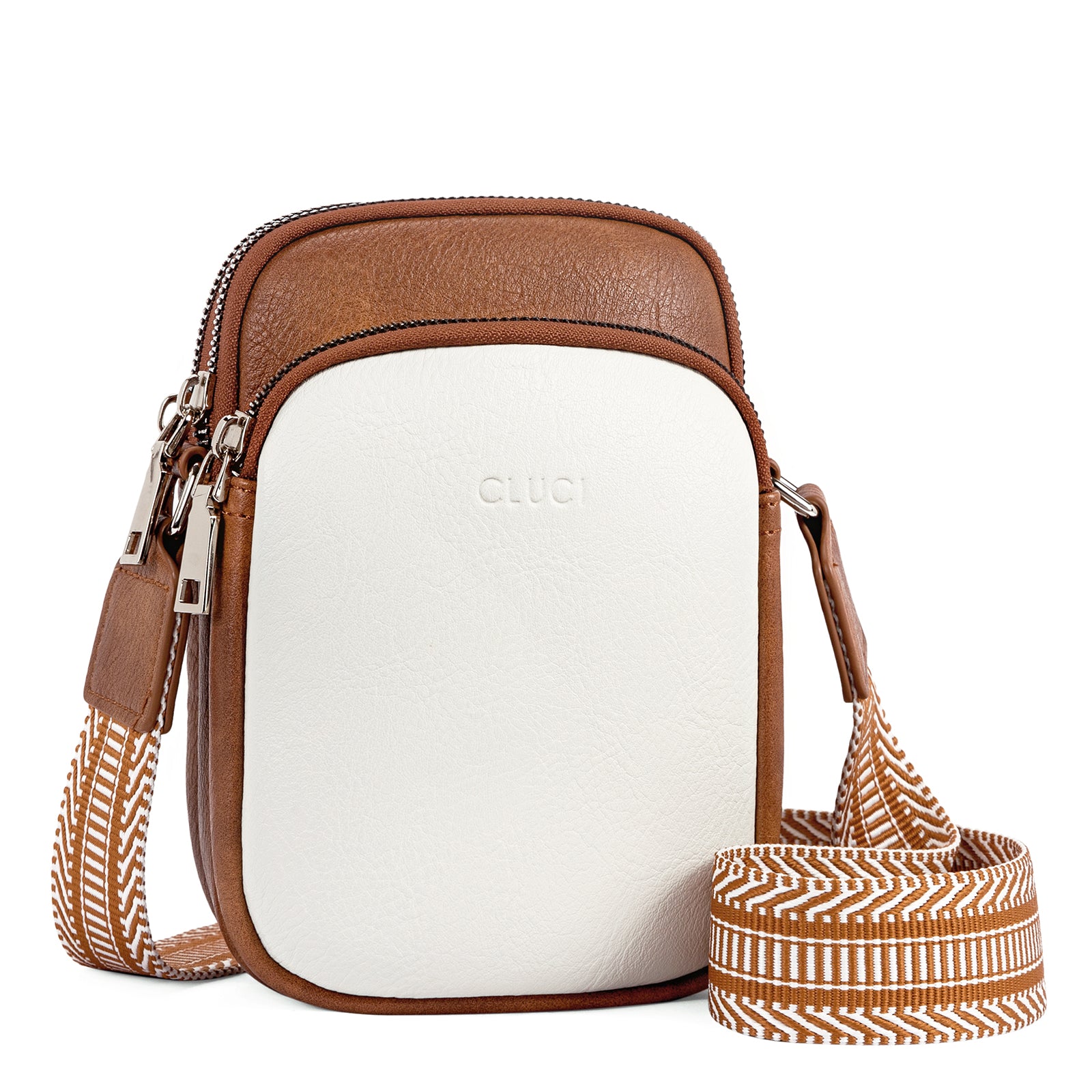 CLUCI Crossbody Bags for Women Small Vegan Leather Cell Phone Purse Shoulder Handbag Wallet with Adjustable Guitar Strap