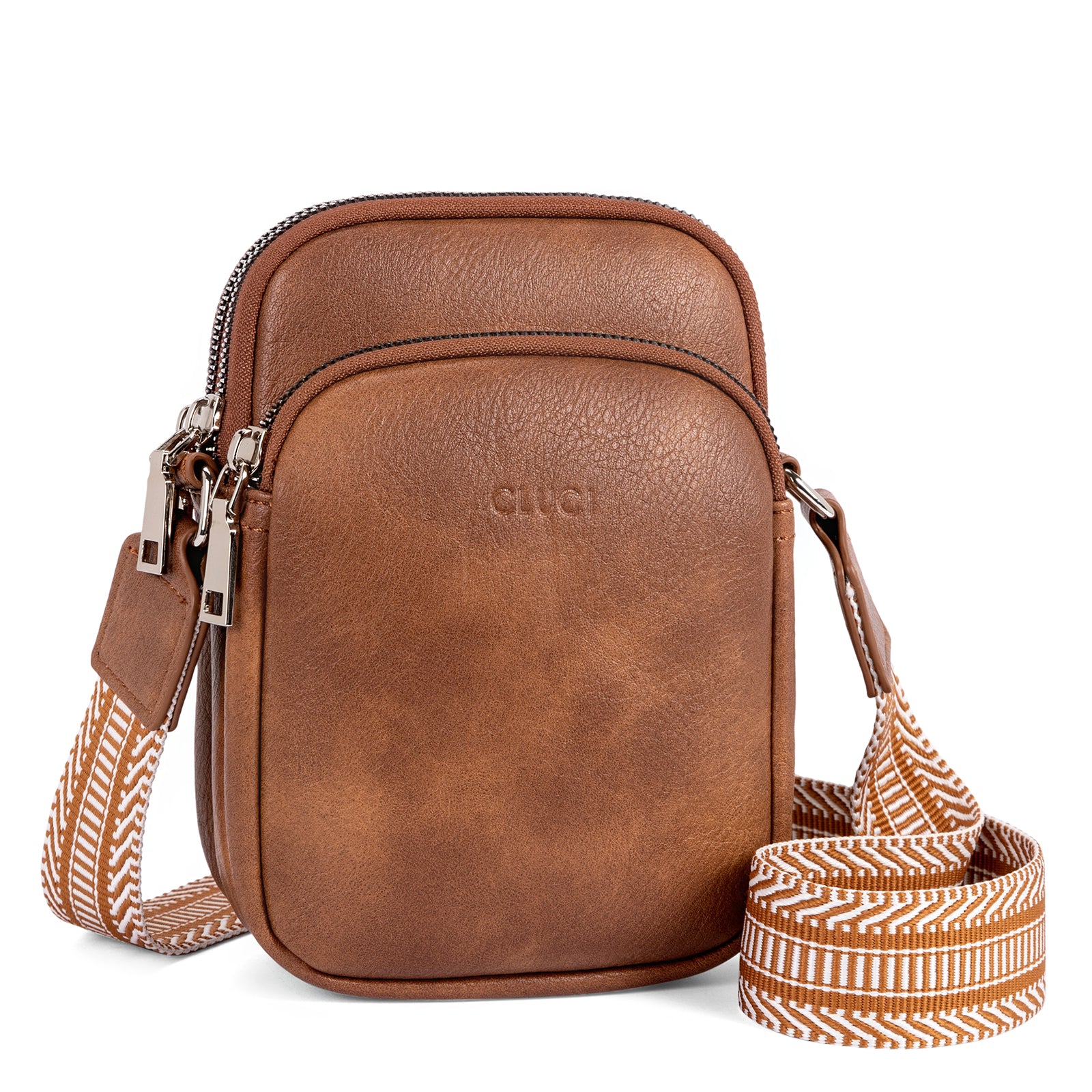 CLUCI Crossbody Bags for Women Small Vegan Leather Cell Phone Purse Shoulder Handbag Wallet with Adjustable Guitar Strap