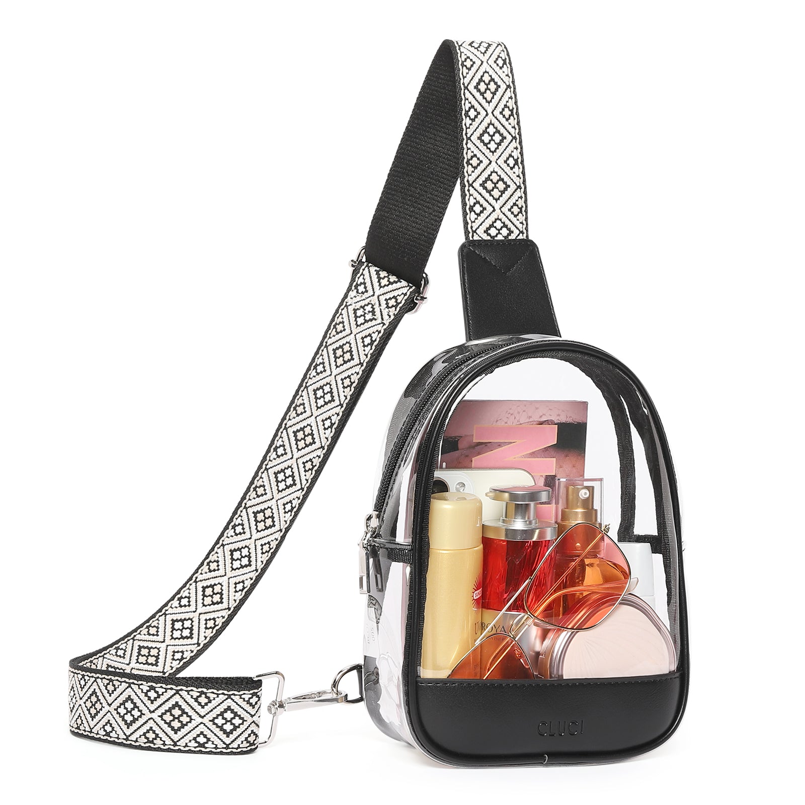 CLUCI Clear Bag for Stadium Events, Clear Crossbody Bag Purses for women stadium Transparent, Concerts Sports