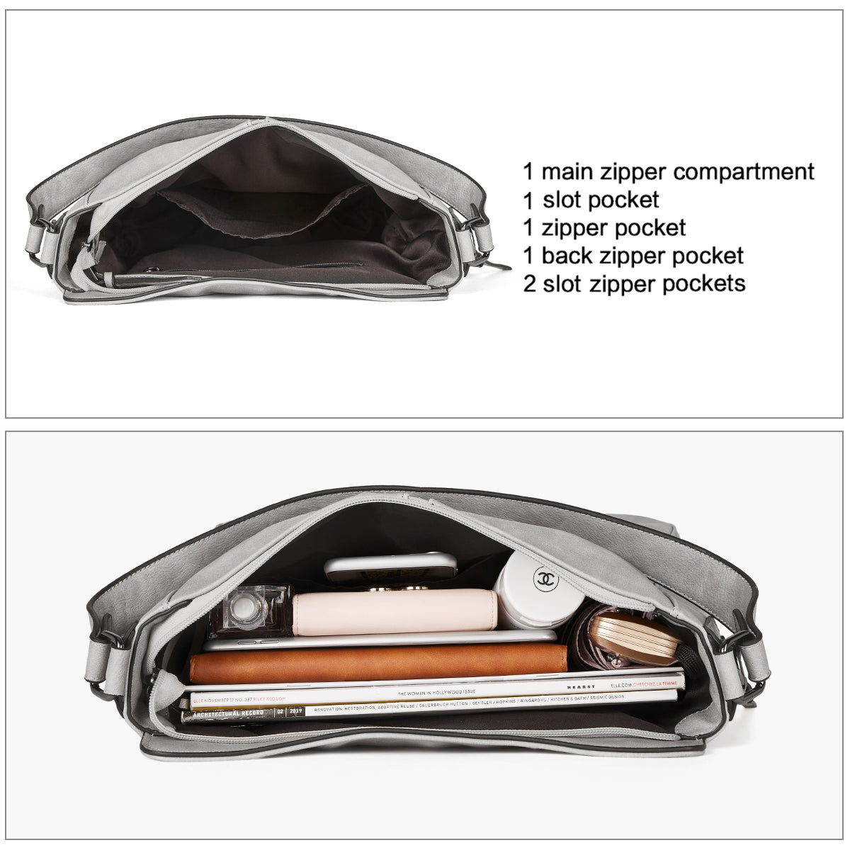 CLUCI Purses and Handbags for Women Leather Hobo Tote Fashion Ladies Crossbody Large Bucket Shoulder Bag