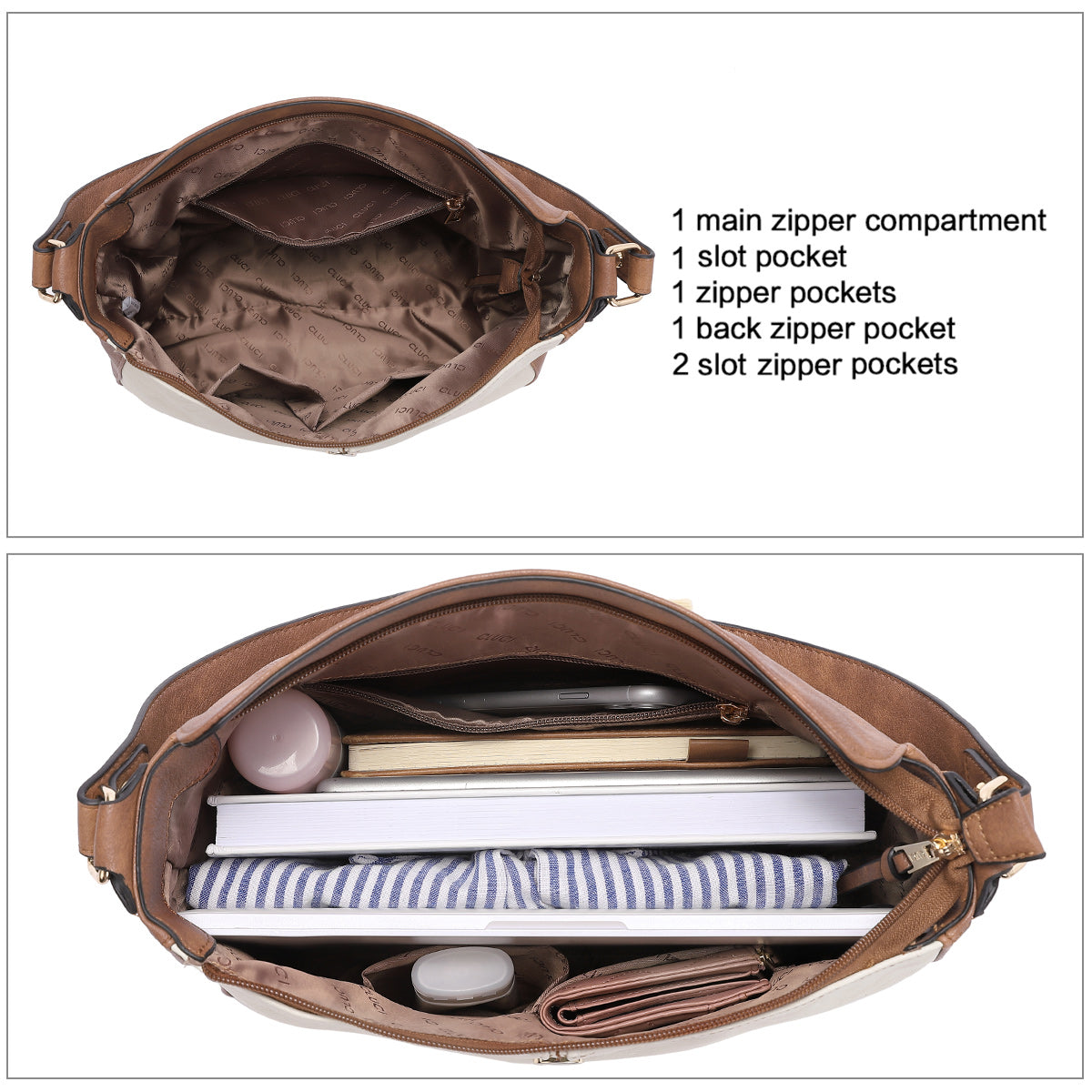 CLUCI Purses and Handbags for Women Leather Hobo Tote Fashion Ladies Crossbody Large Bucket Shoulder Bag