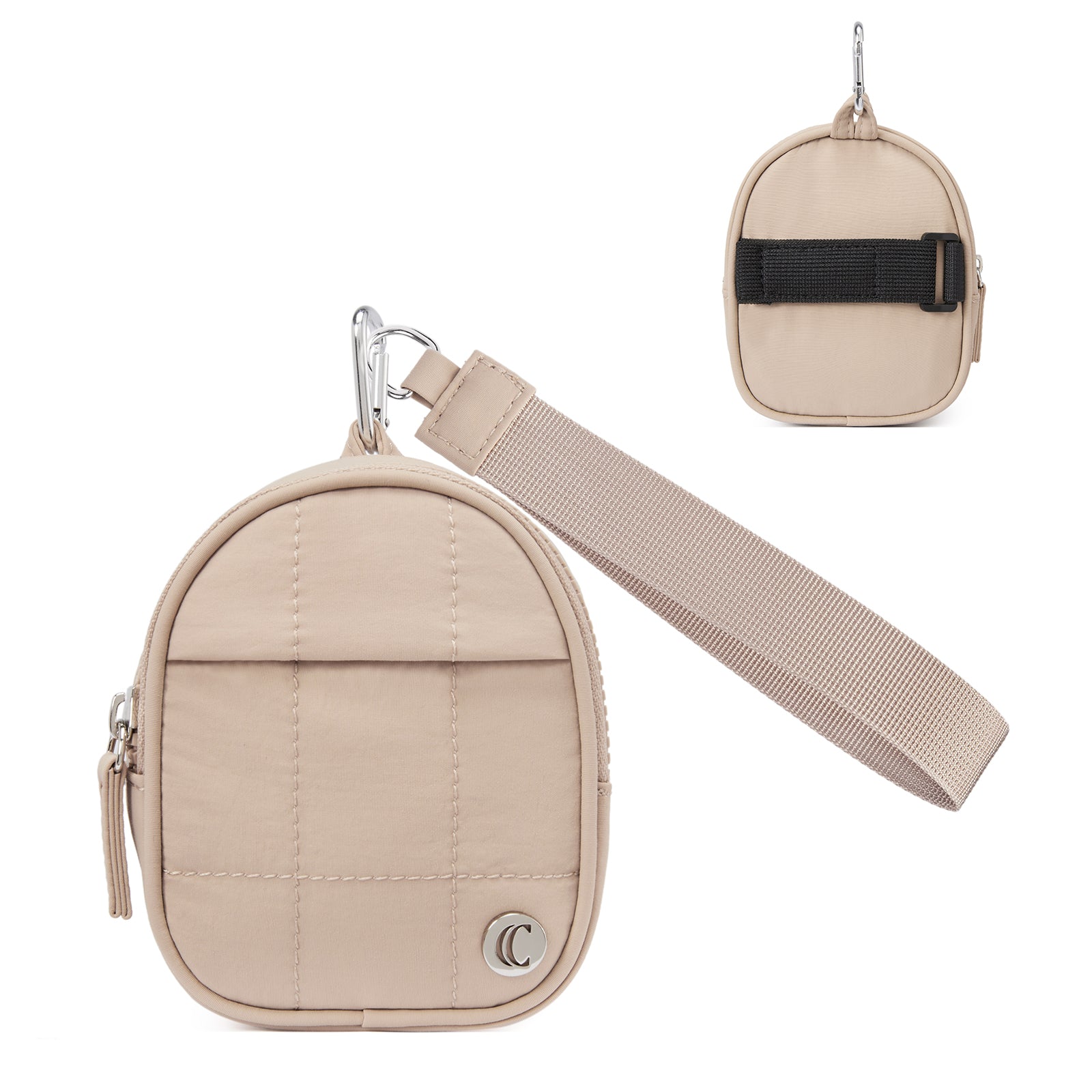 CLUCI Mini Cute Puffer Keychain Wallet with 3 RFID Card Slots
