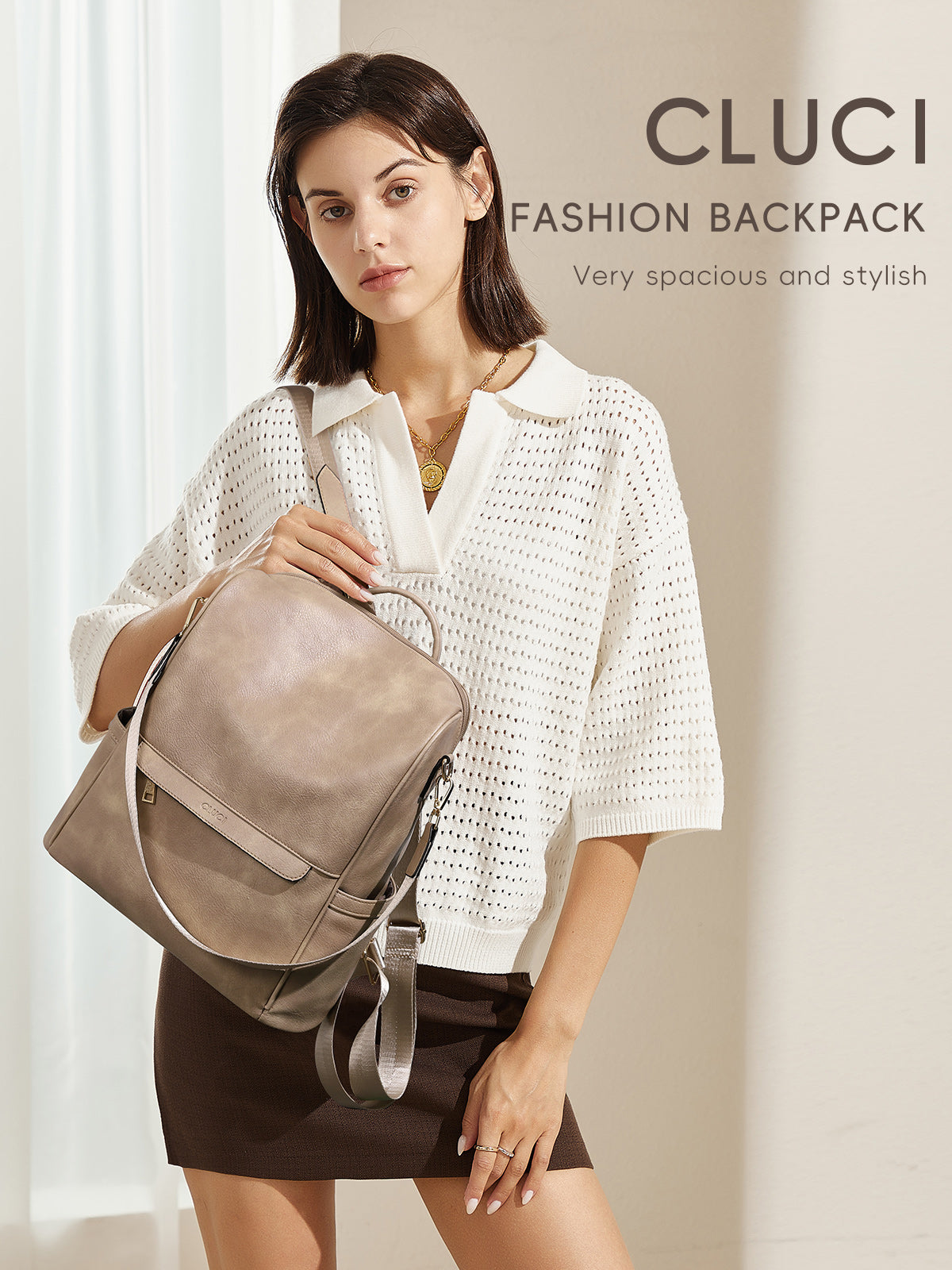 Large Capacity Fashion Designer Womens Backpack Purse