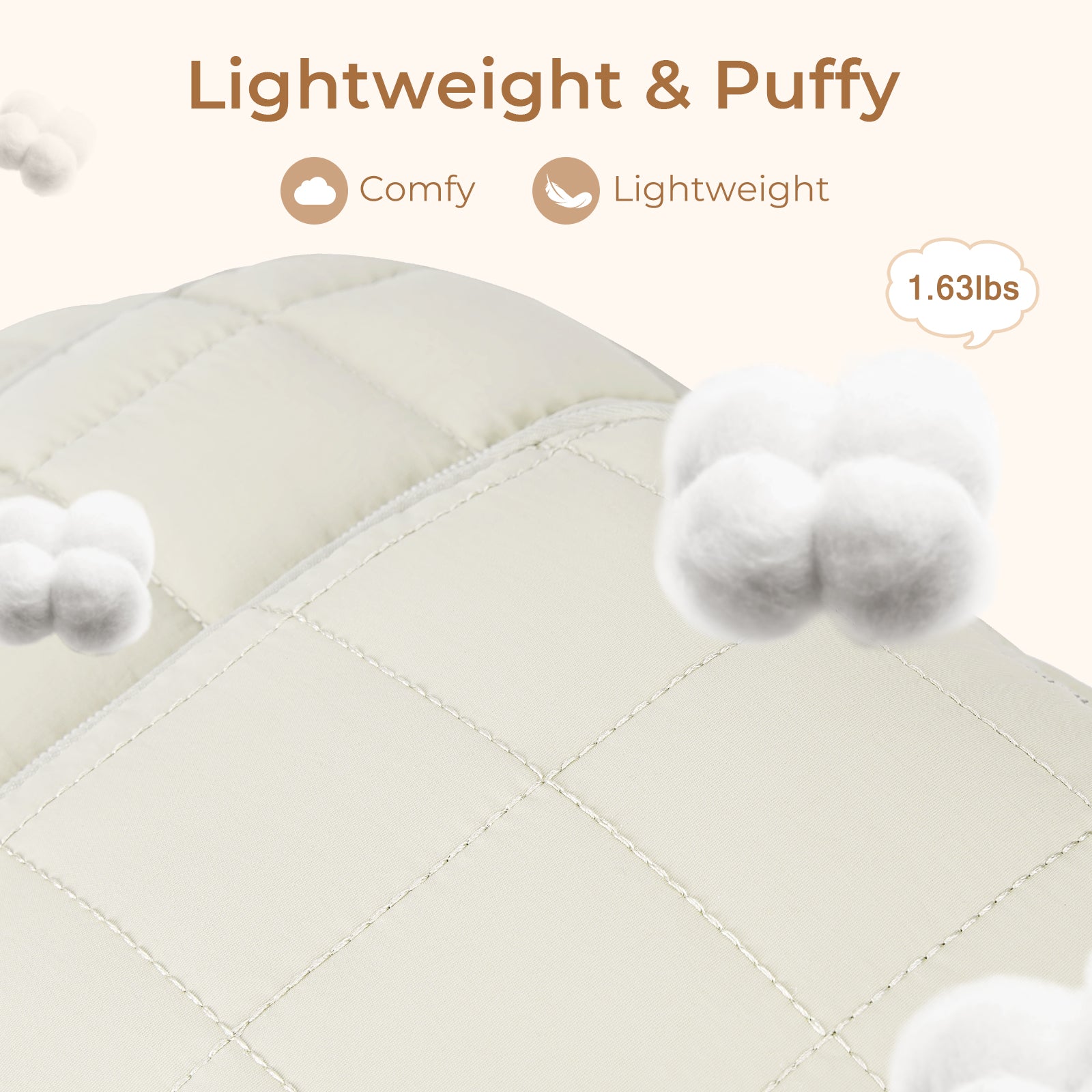 CLUCI 17.3'' Puffer Quilted Laptop Backpack for Women