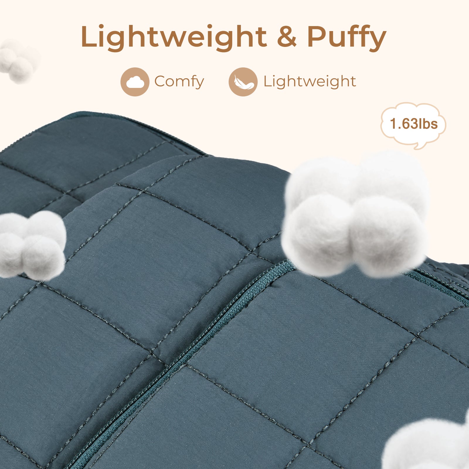 CLUCI 17.3'' Puffer Quilted Laptop Backpack for Women