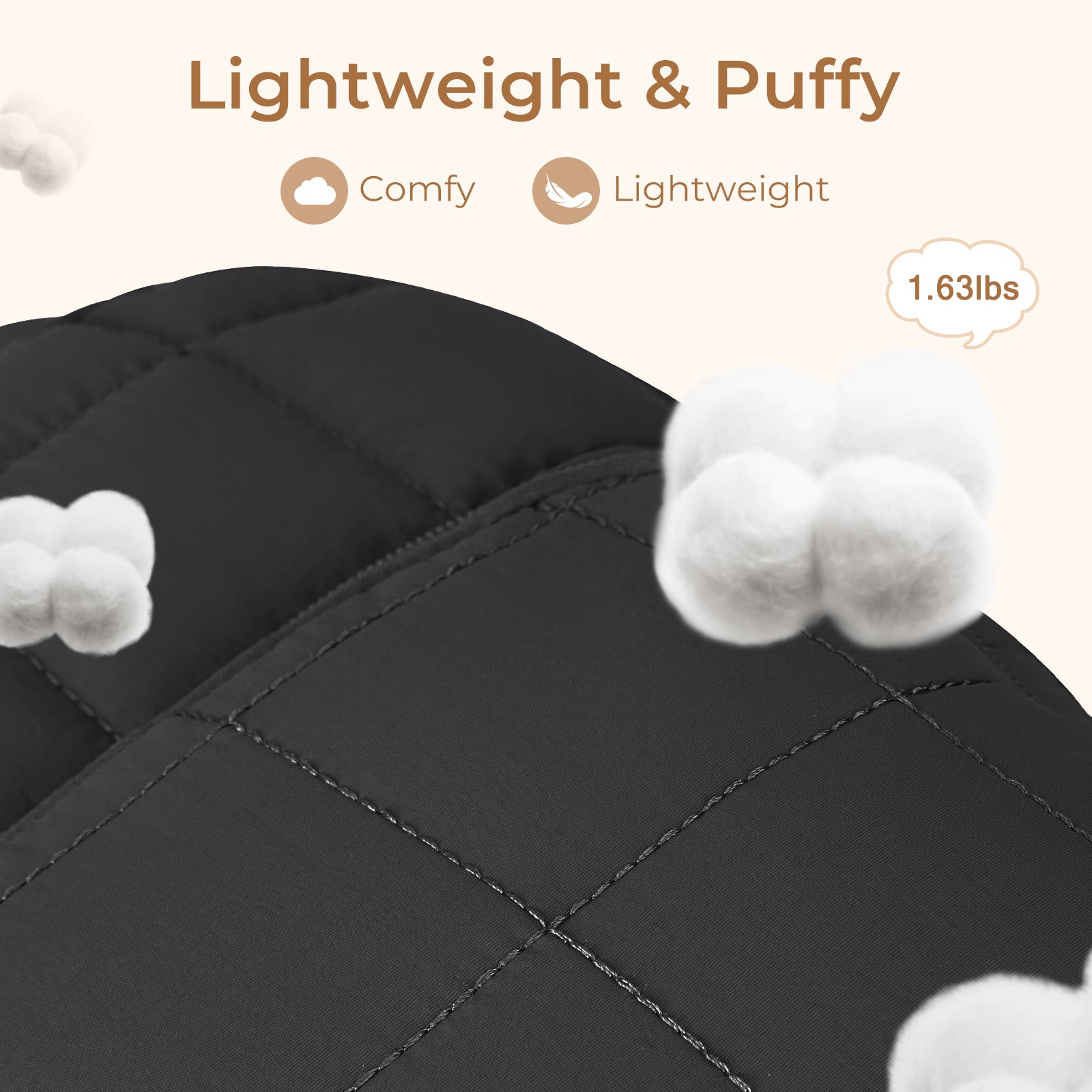 CLUCI 17.3'' Puffer Quilted Laptop Backpack for Women