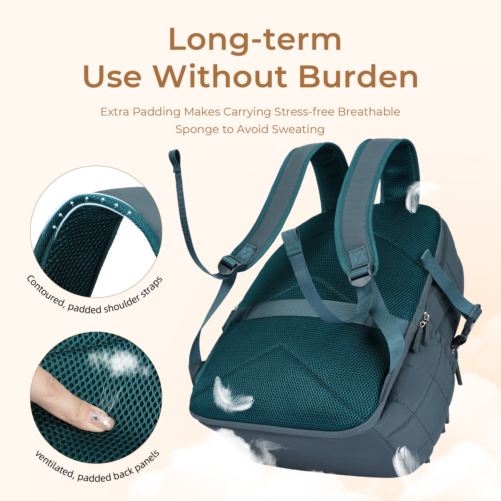 CLUCI 17.3'' Puffer Quilted Laptop Backpack for Women