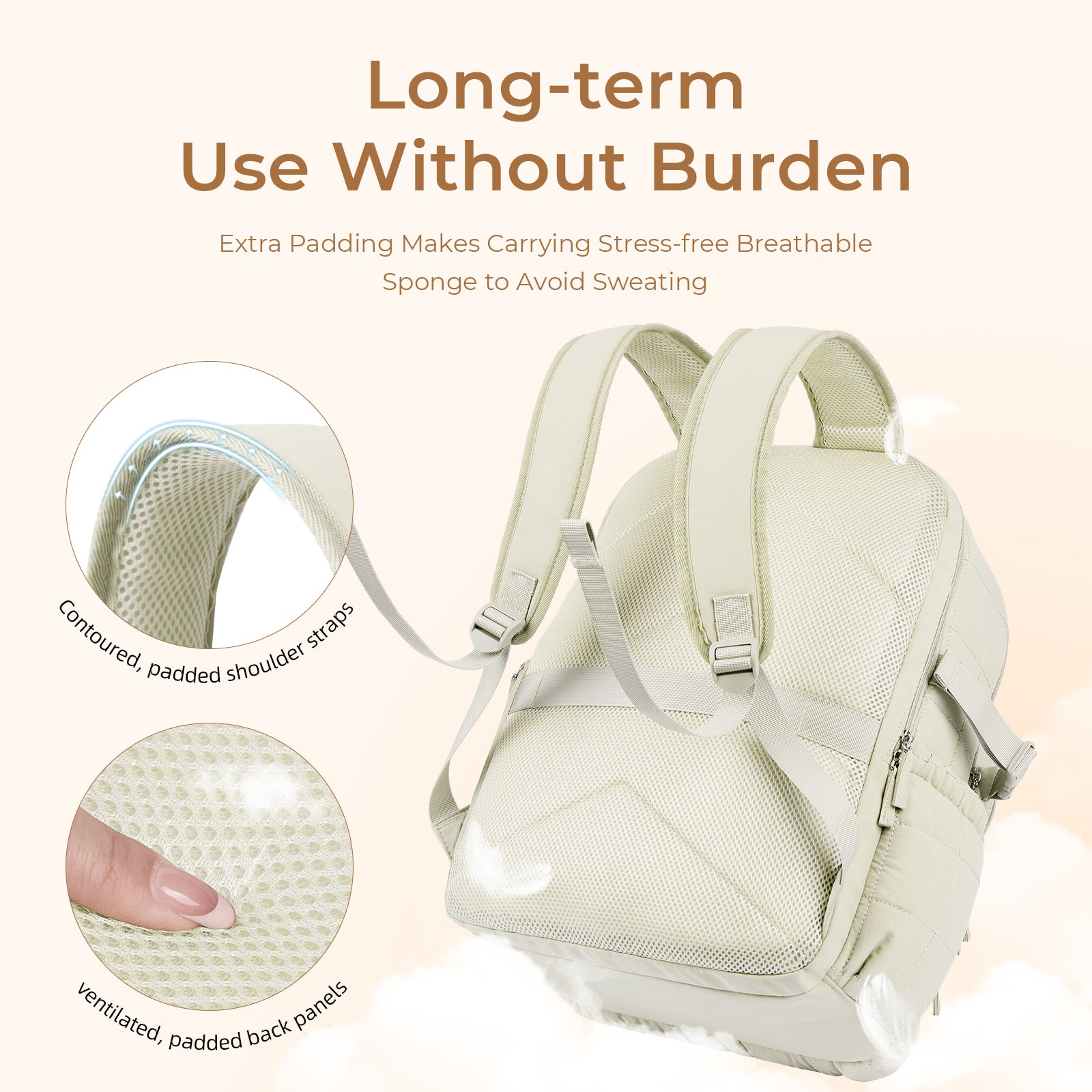 CLUCI 17.3'' Puffer Quilted Laptop Backpack for Women