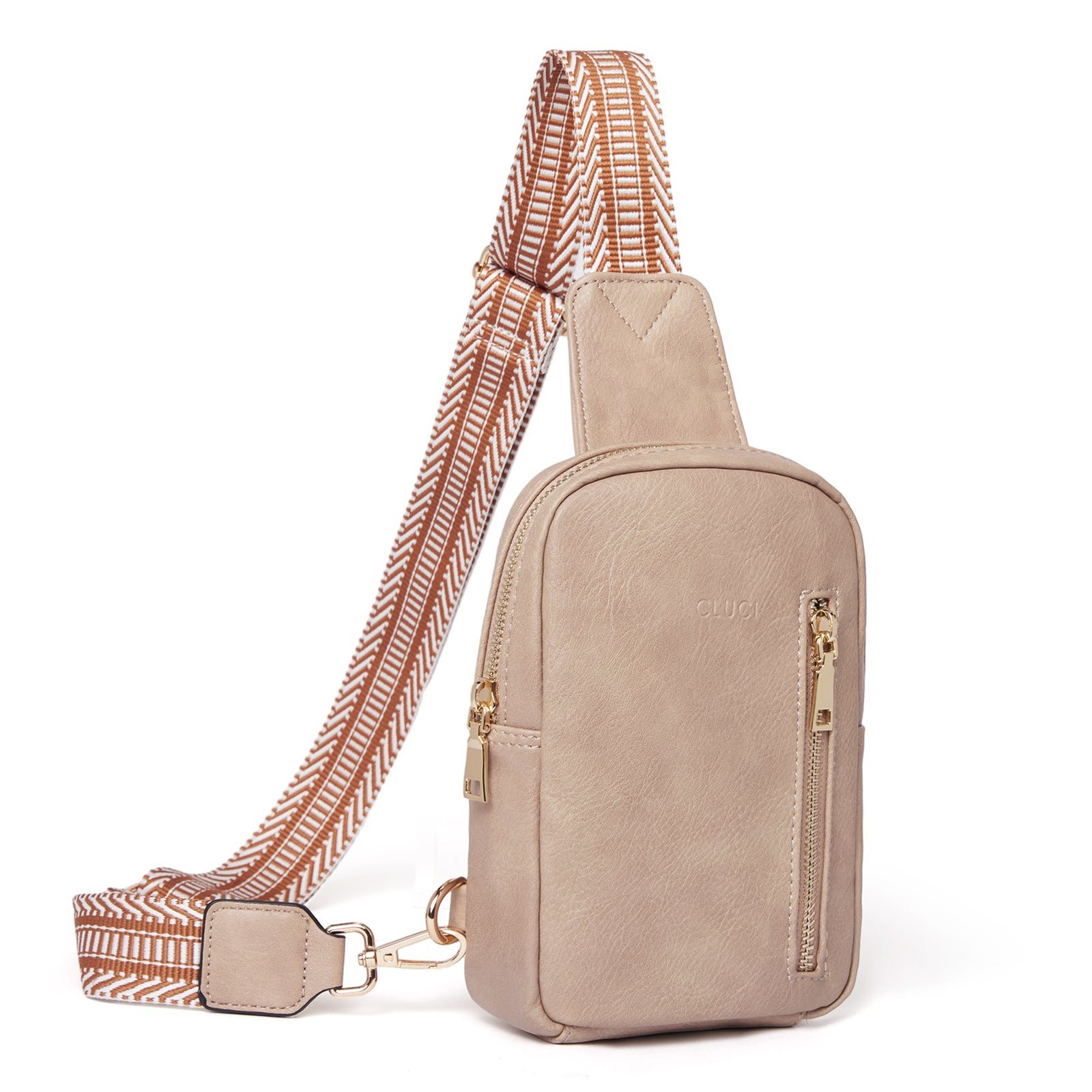 CLUCI Small Vegan Leather Sling Bag for Women Crossbody Chest Bags Trendy