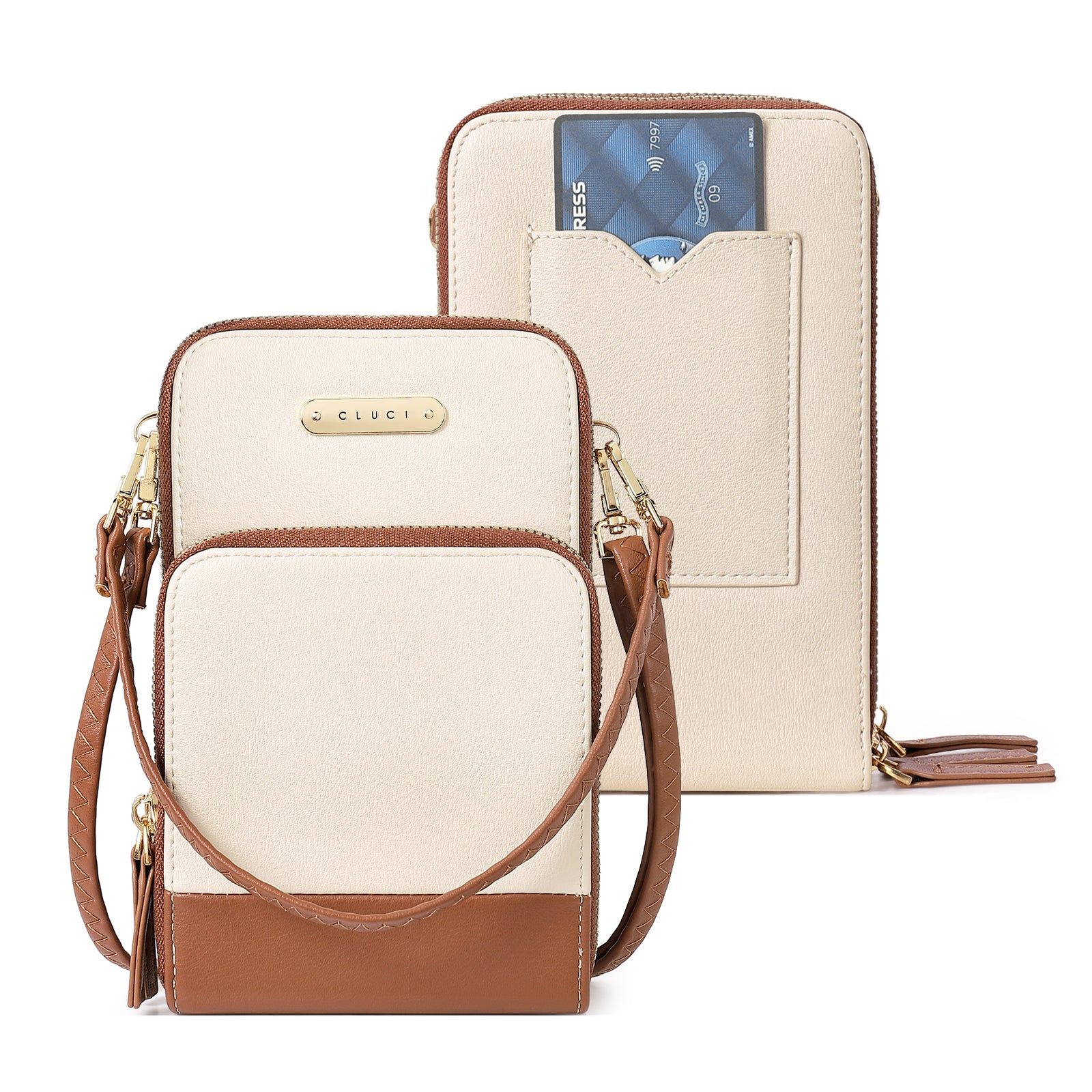 CLUCI Small Crossbody Bag for Women Leather Cellphone Shoulder Purses Fashion Travel Designer Wallet