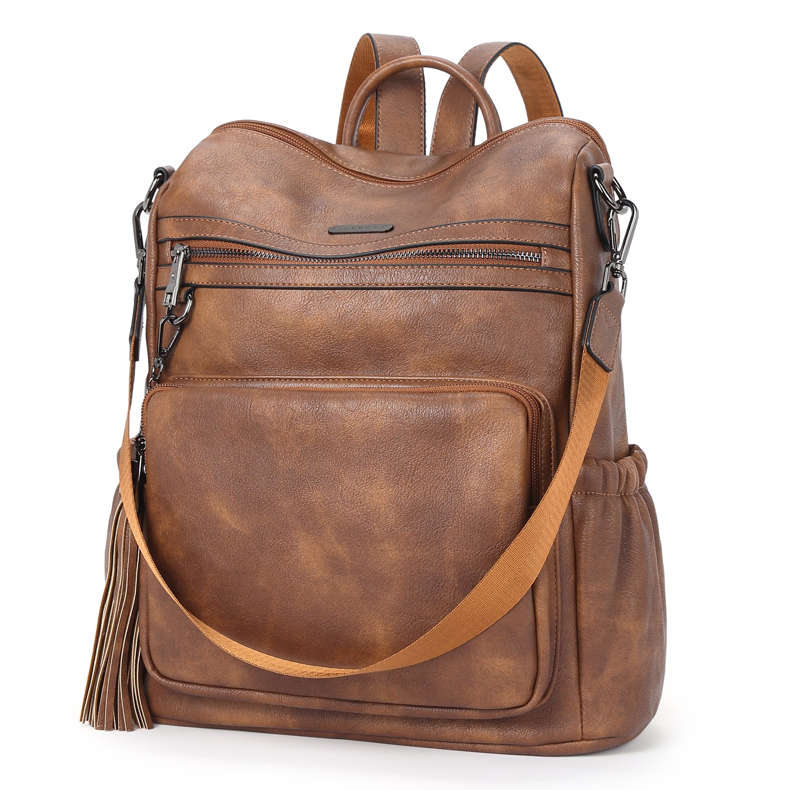 Greene Women's Leather Backpack Purse For Commuting | Two-Toned Vintage