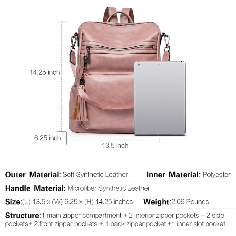 Greene Women's Leather Backpack Purse For Commuting | Two-Toned Vintage