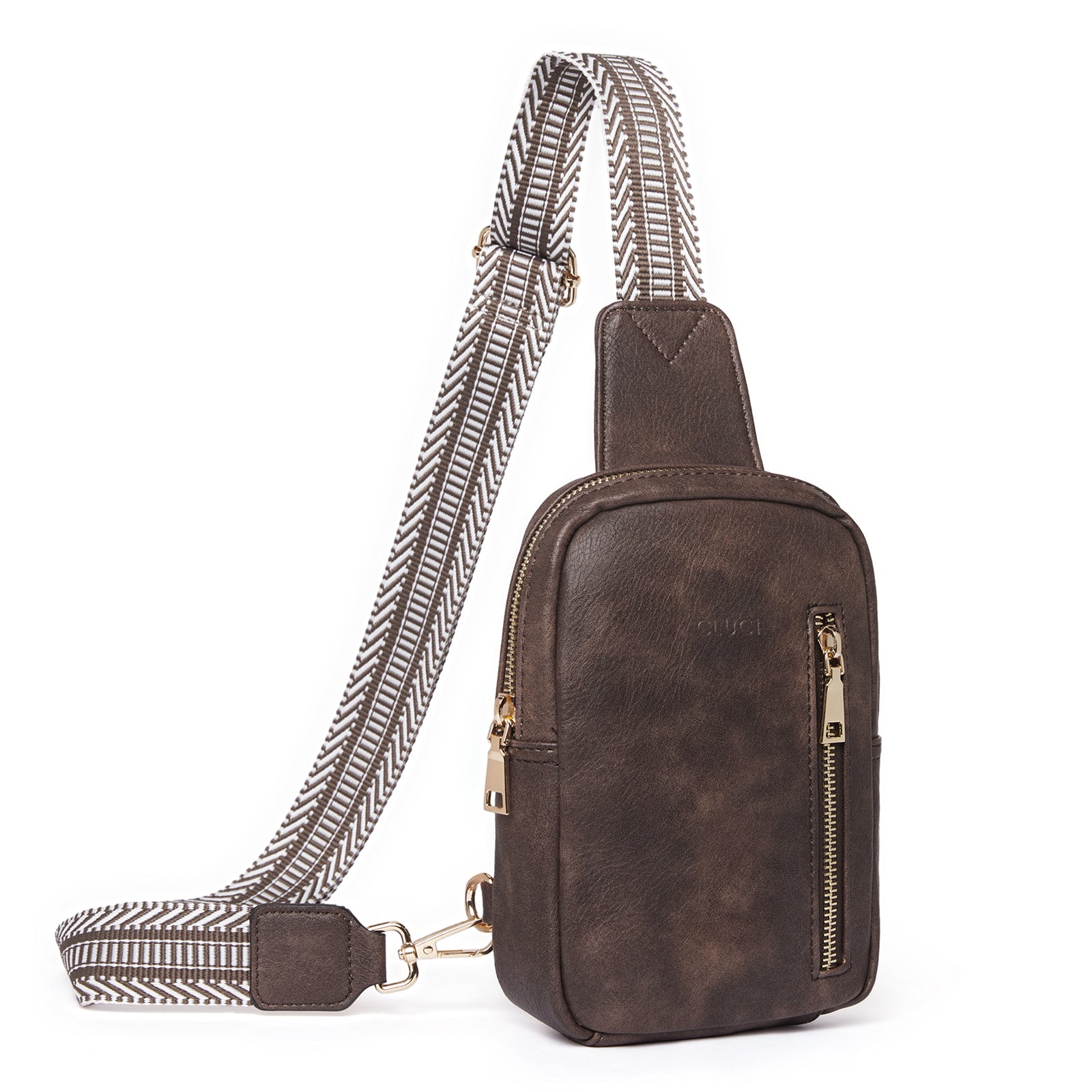 CLUCI Small Vegan Leather Sling Bag for Women Crossbody Chest Bags Trendy