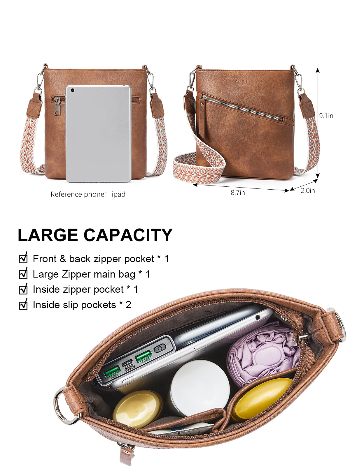 CLUCI Crossbody Bags for Women Trendy Crossbody Handbags with Adjustable Staps Small Cross Body Bag Purses for Women