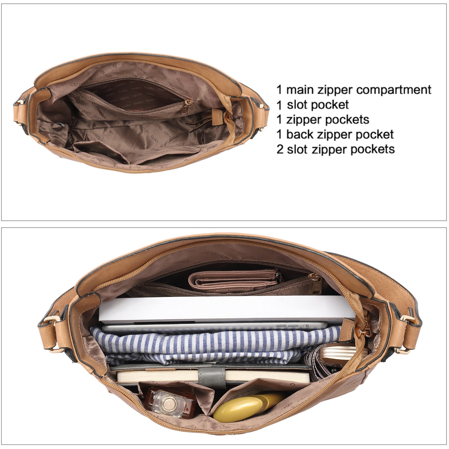 CLUCI Purses and Handbags for Women Leather Hobo Tote Fashion Ladies Crossbody Large Bucket Shoulder Bag