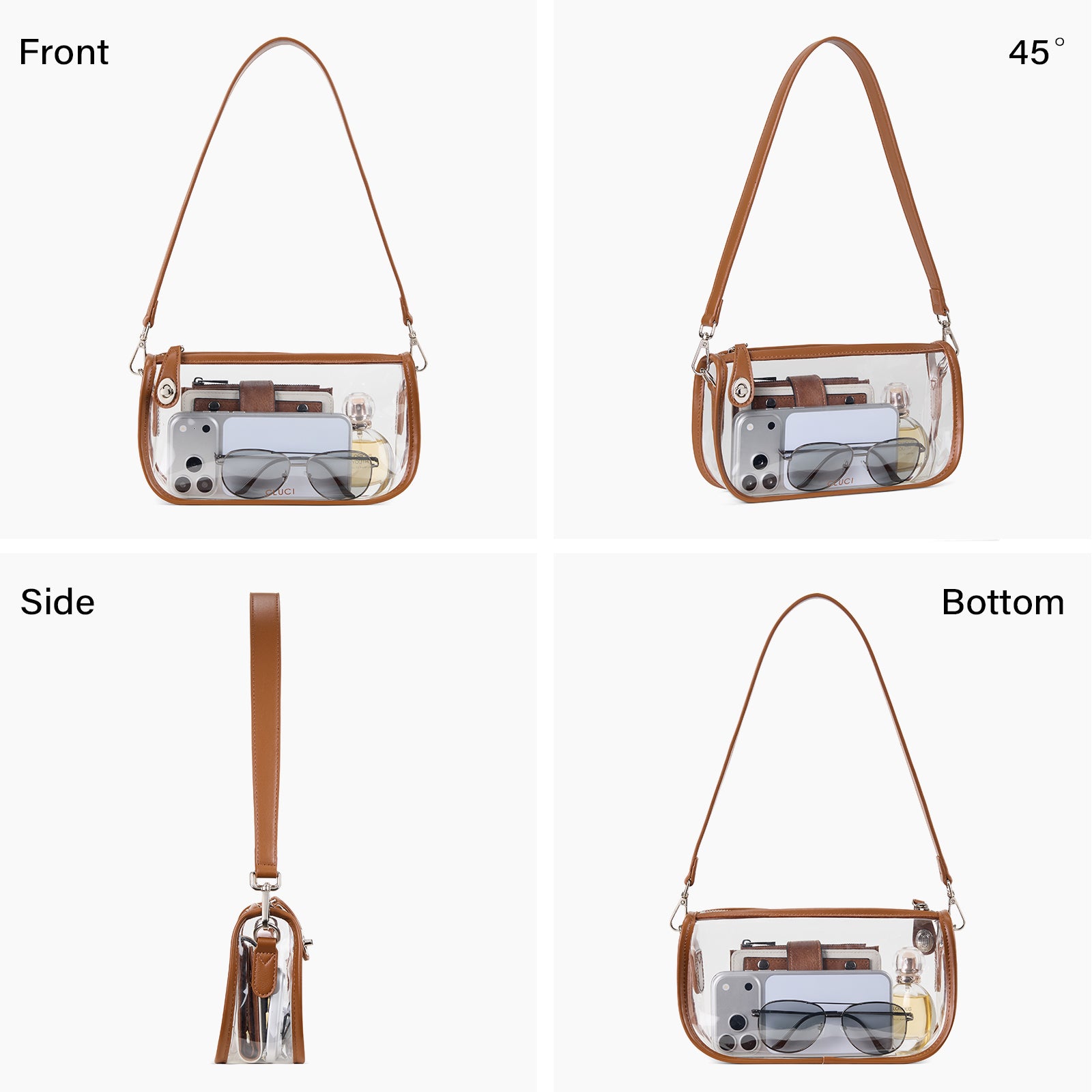 CLUCI Clear Purse Crossbody Bags for Concerts Sports Events Festivals