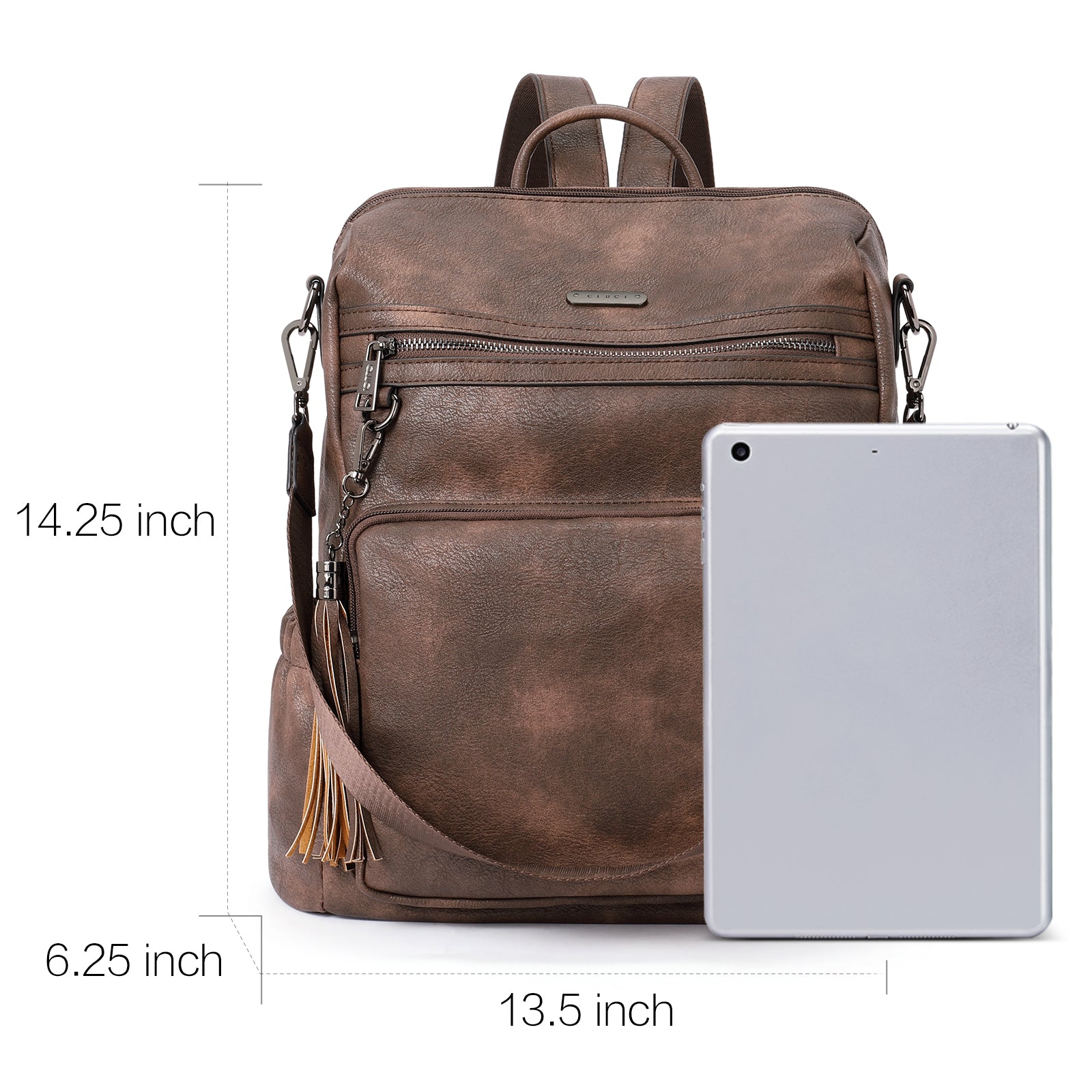 Greene Women's Leather Backpack Purse For Commuting | Two-Toned Vintage