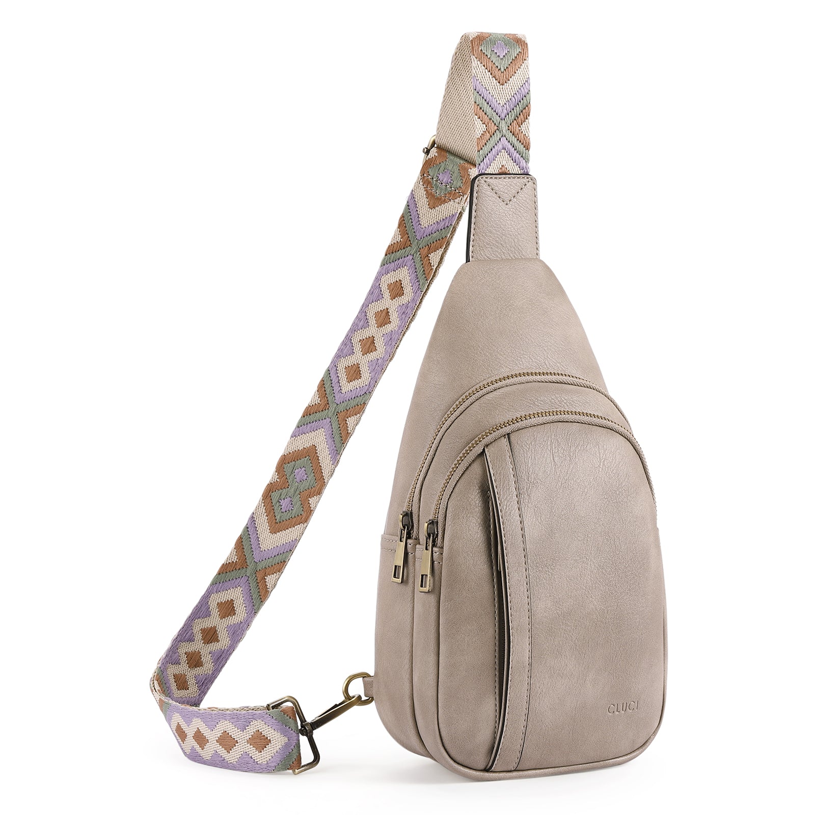 CLUCI Sling Bag Crossbody Bags for Woman Leather Cross Body Bag Sling Backpack Crossbody Chest Bag Daypack Travel