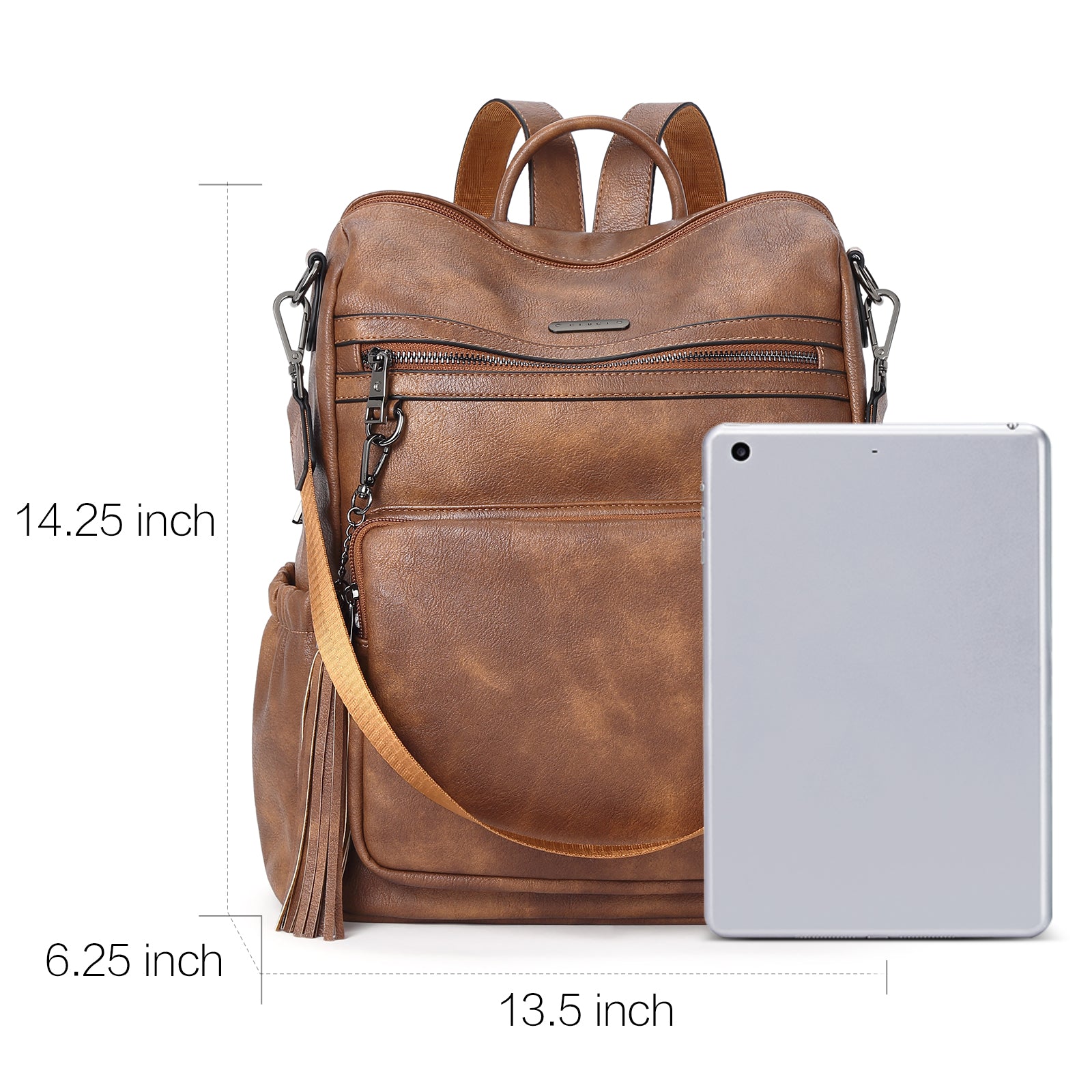 Greene Women's Leather Backpack Purse For Commuting | Two-Toned Vintage