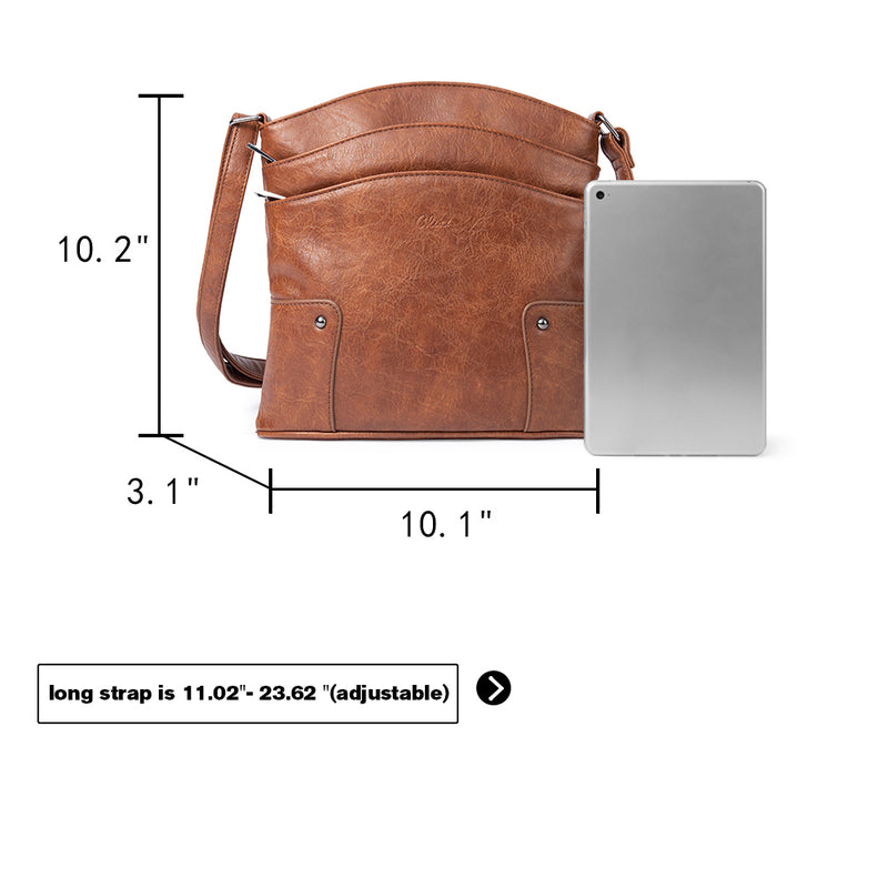 Amos Triple Pockets Vintage Crossbody Bag