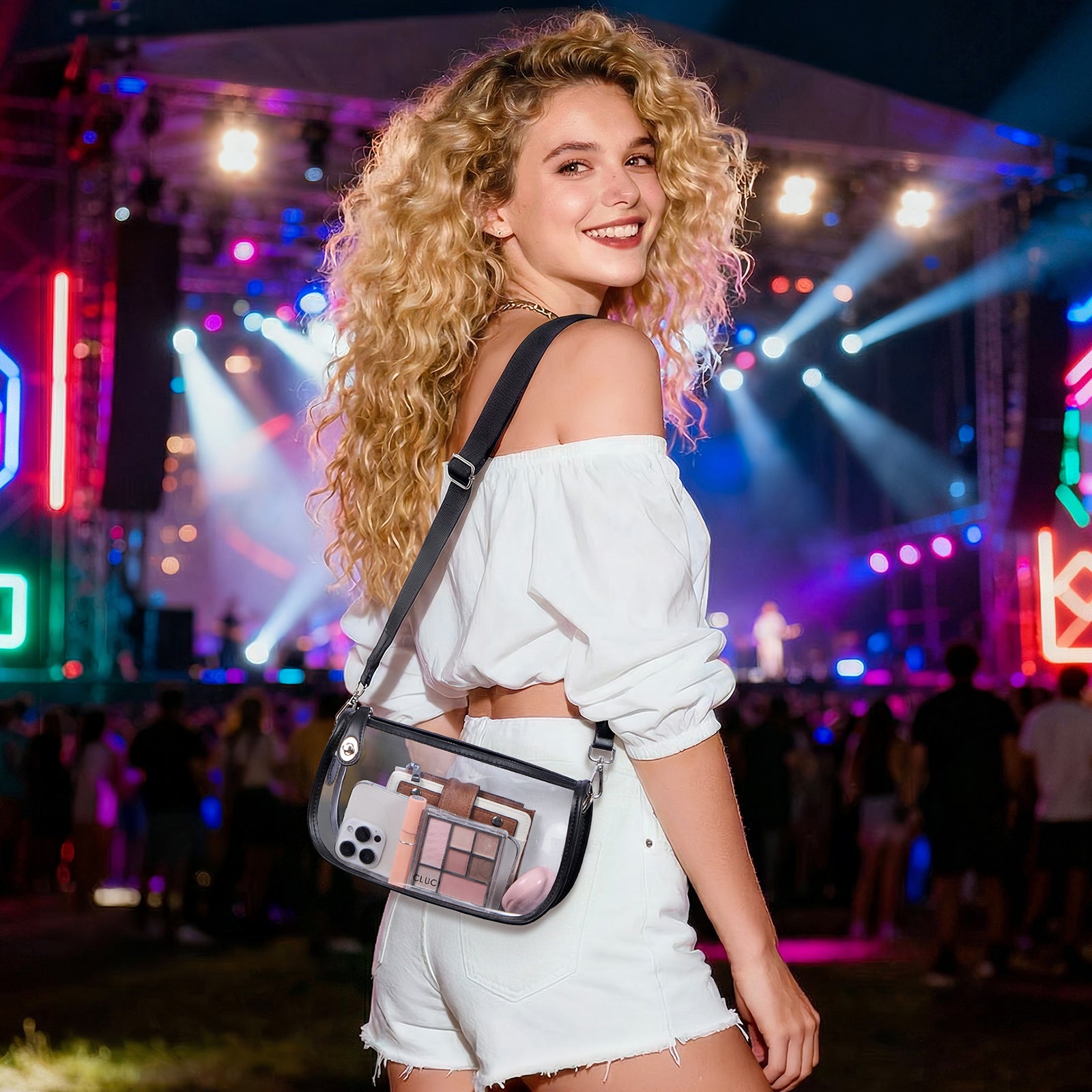 CLUCI Clear Purse Crossbody Bags for Concerts Sports Events Festivals