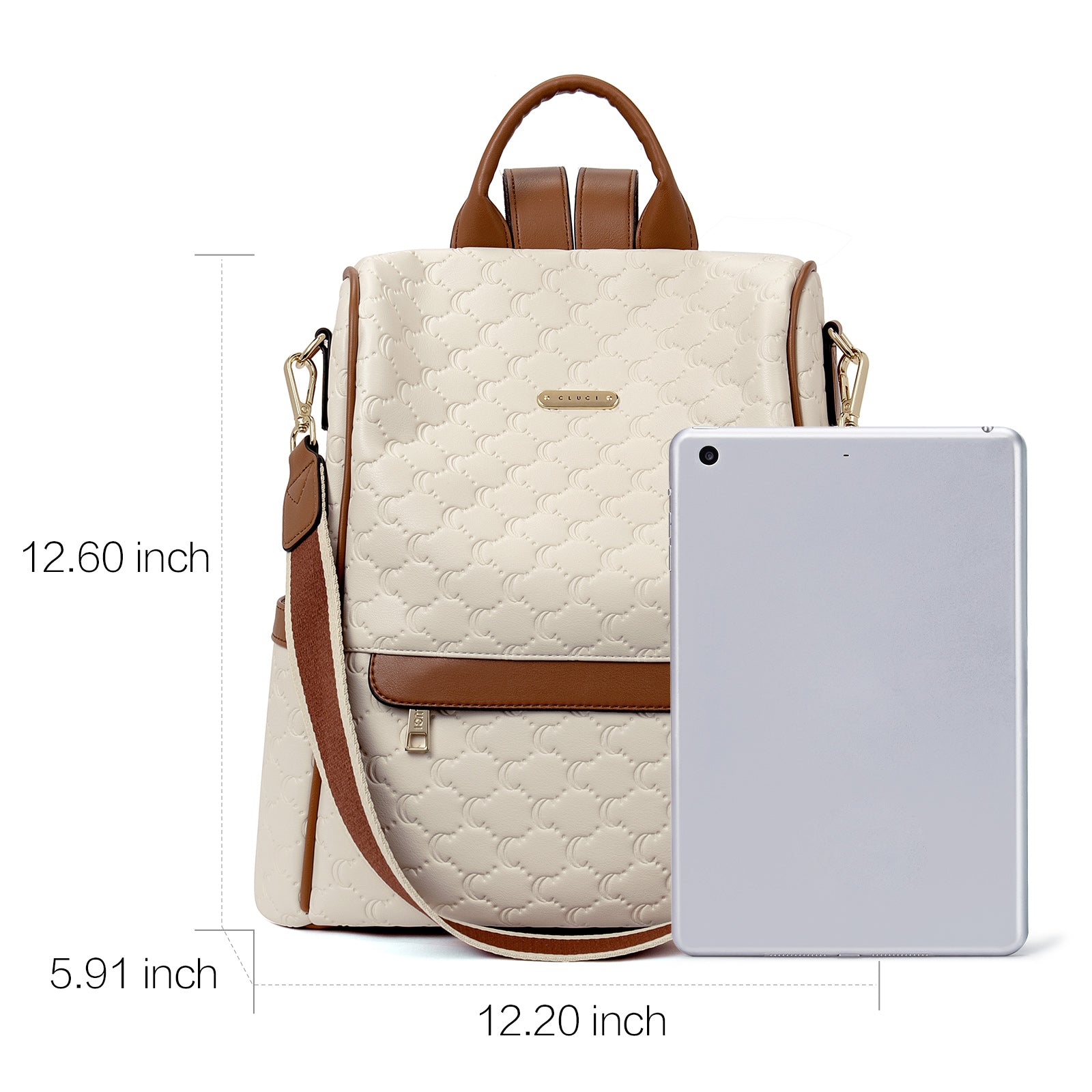 CLUCI Women Backpack Purse Fashion Leather Large Designer Travel Ladies College Shoulder Bags