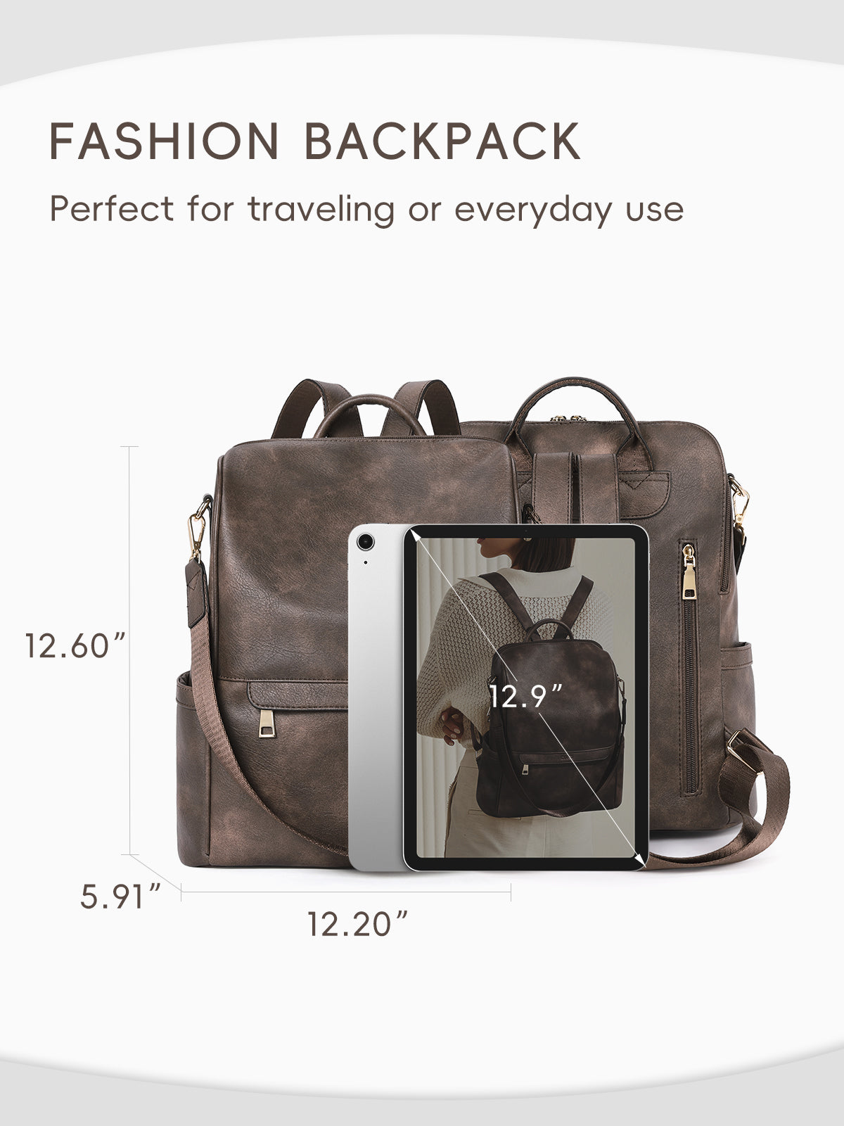 Large Capacity Fashion Designer Womens Backpack Purse