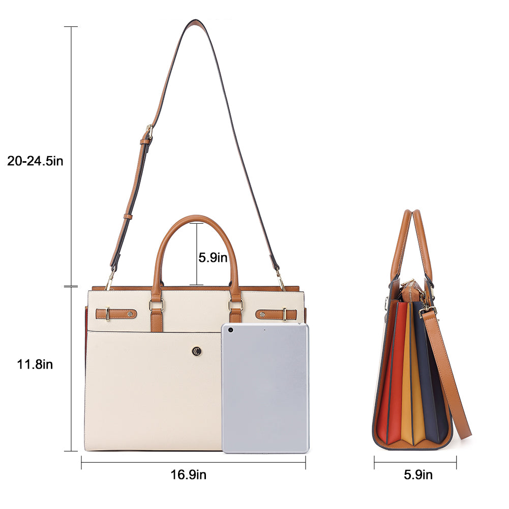 CLUCI Briefcase for Women Leather Laptop 15.6 Inch Business Ladies Work Computer Tote Bags