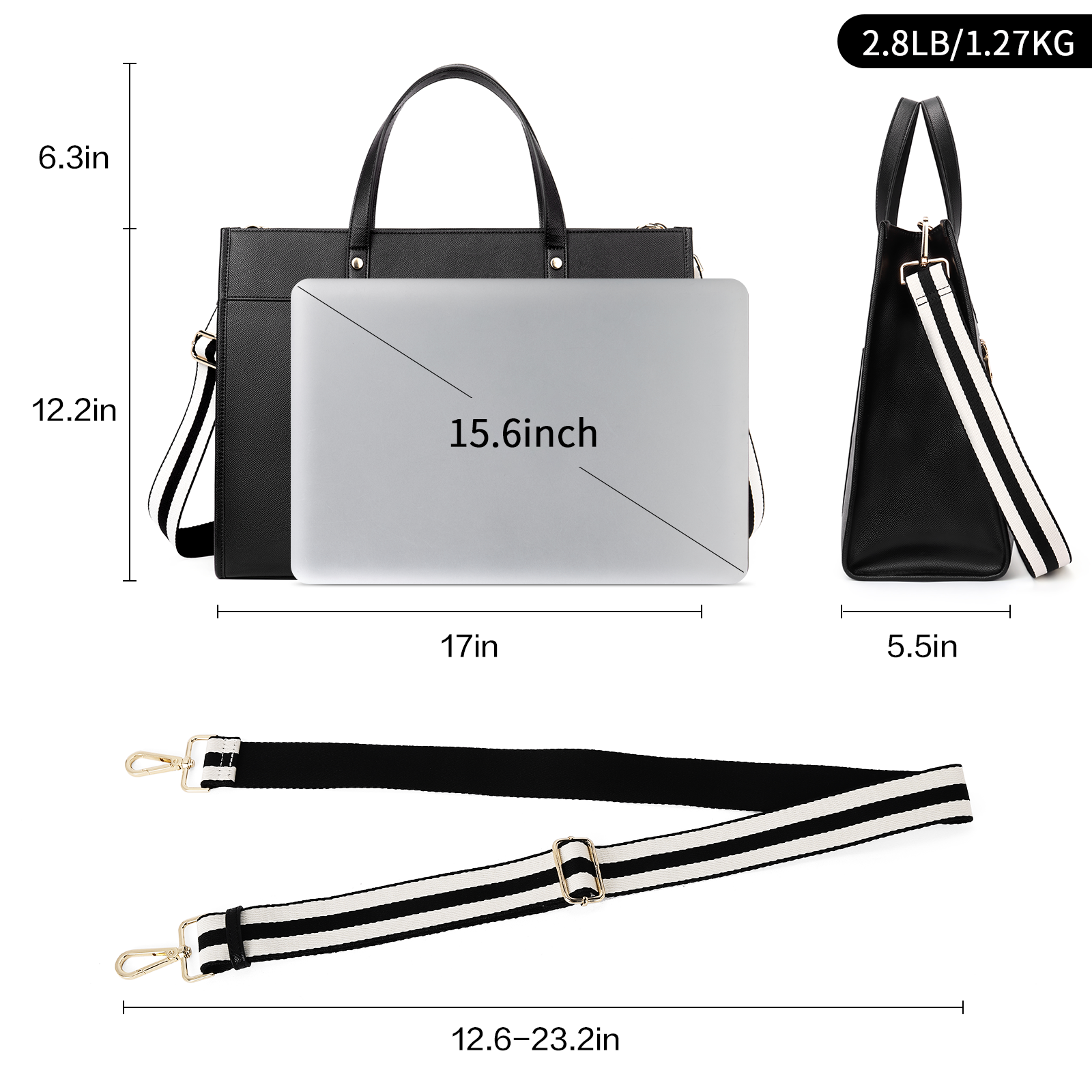 CLUCI Laptop Tote Bag for women 15.6 inch Computer Briefcase Leather Work Bag