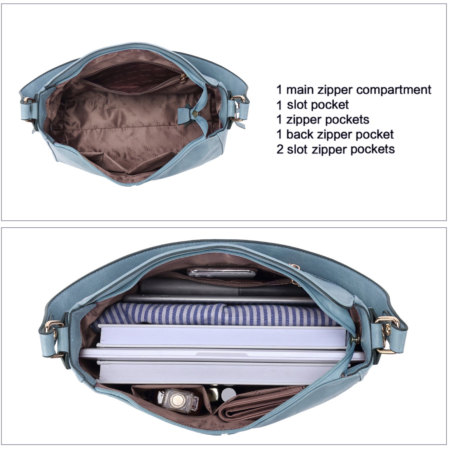 CLUCI Purses and Handbags for Women Leather Hobo Tote Fashion Ladies Crossbody Large Bucket Shoulder Bag