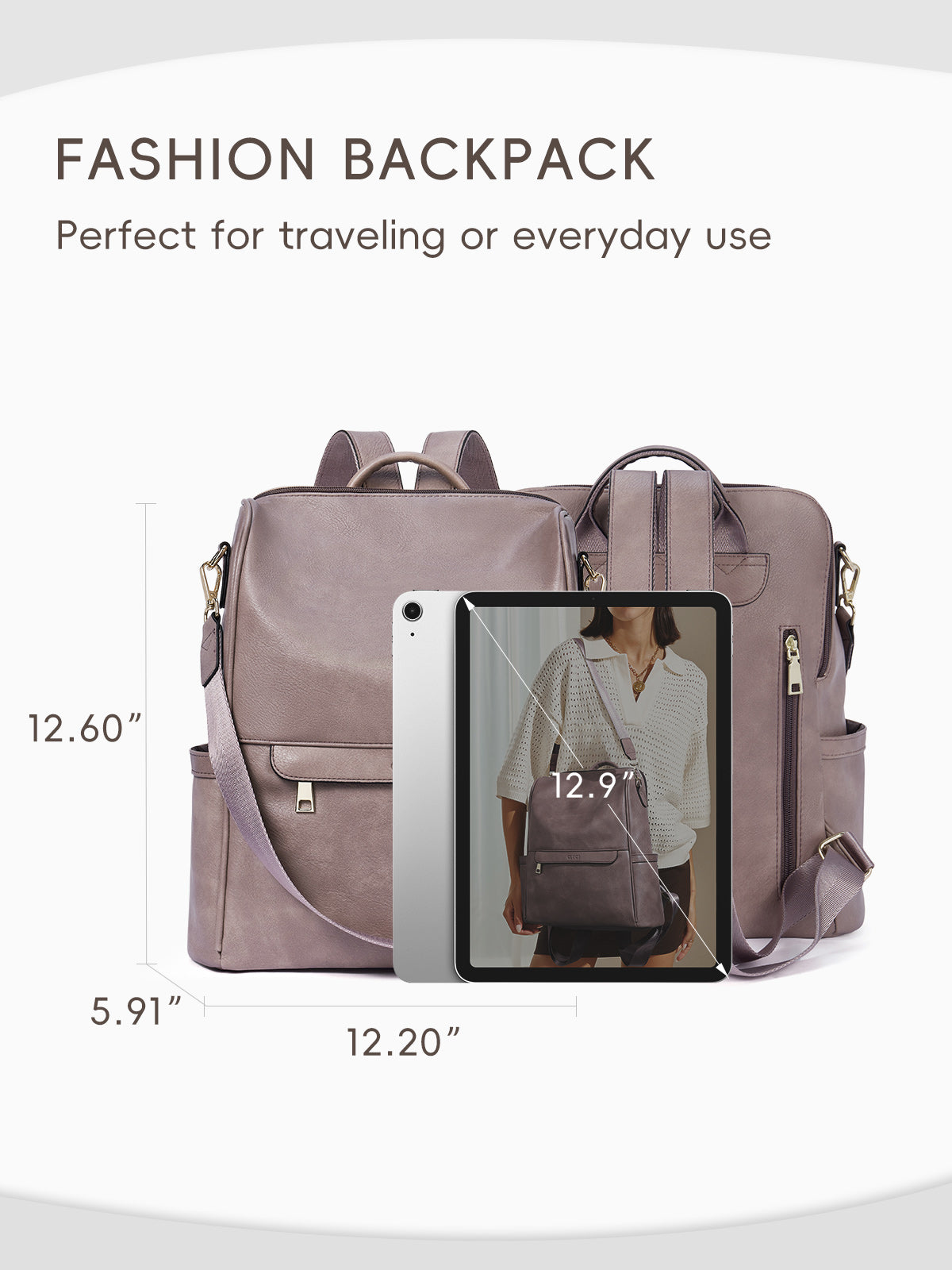 Large Capacity Fashion Designer Womens Backpack Purse