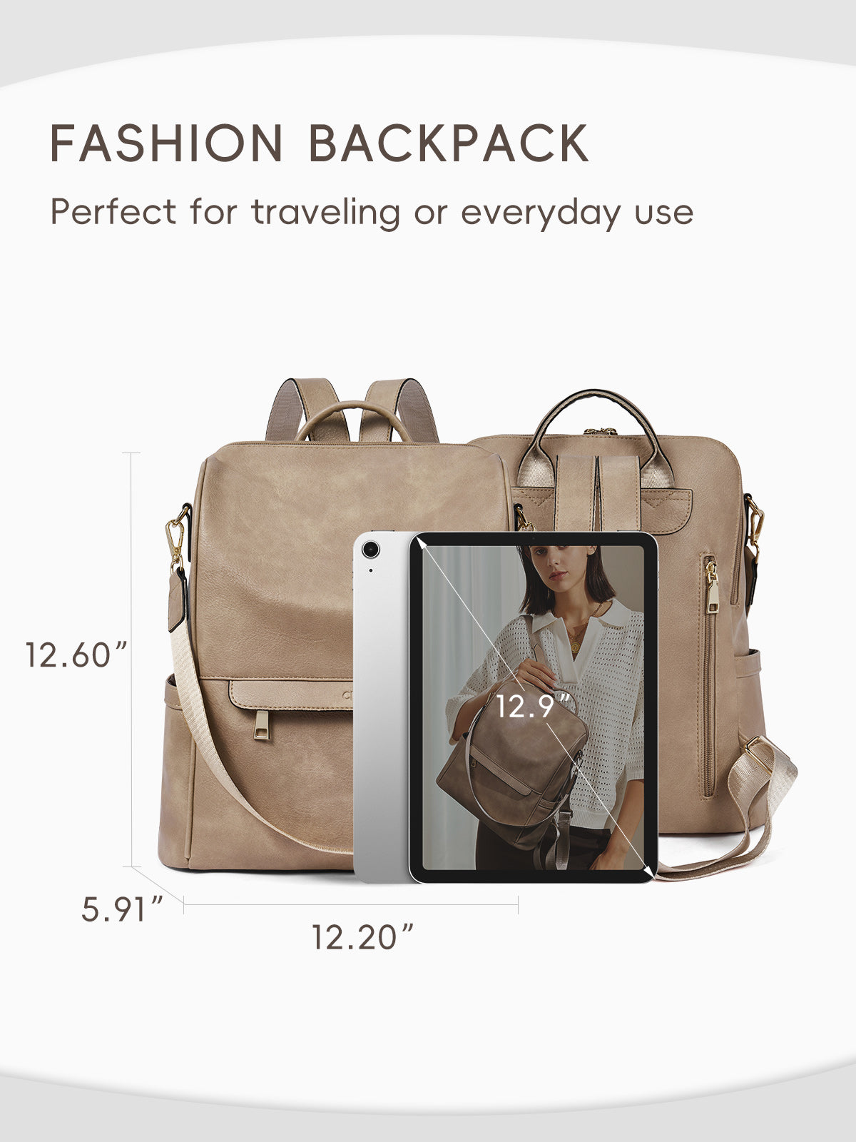 Large Capacity Fashion Designer Womens Backpack Purse