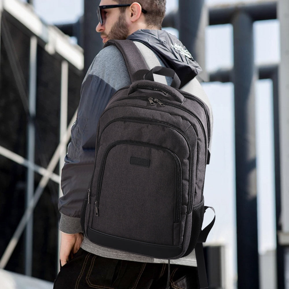 CLUCI Laptop School Backpack Water Resistant for Travel Work Fits 15.6" Laptop Business Computer with USB Charging Port