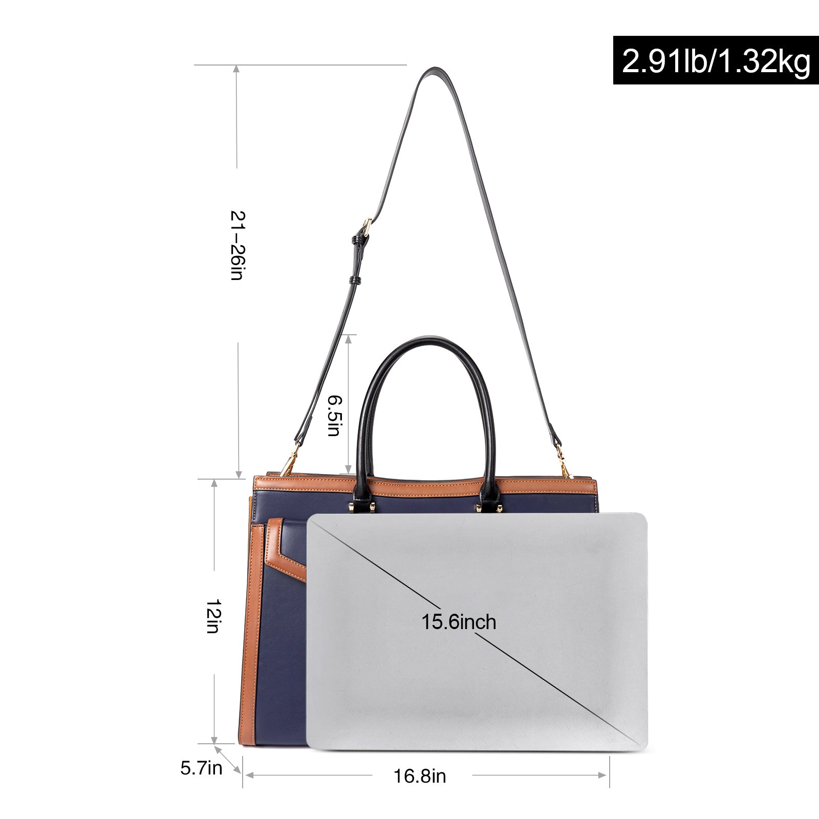 CLUCI Leather Briefcase for Women 15.6 Inch Laptop Business Computer Ladies Work Handbag