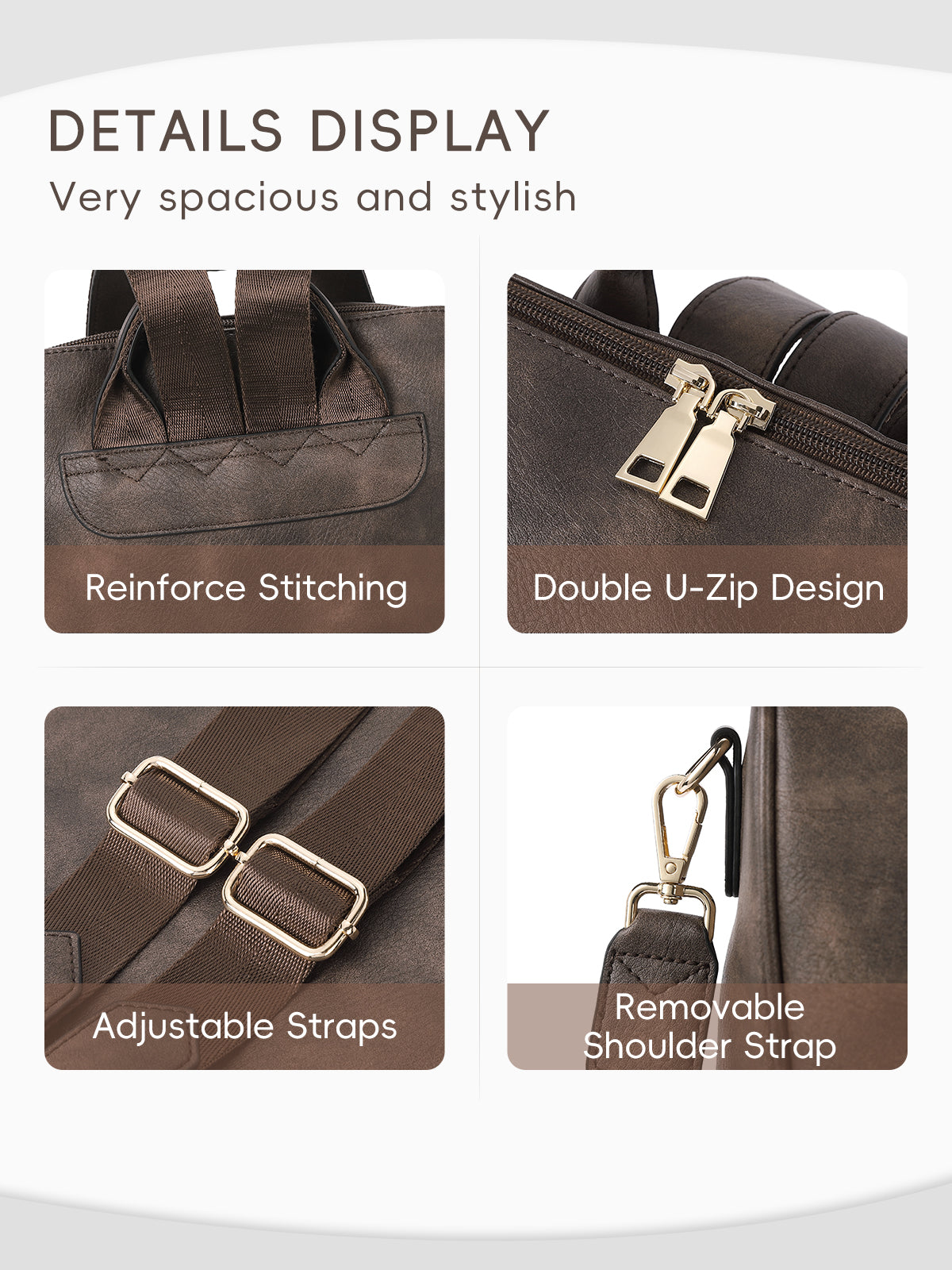 Large Capacity Fashion Designer Womens Backpack Purse