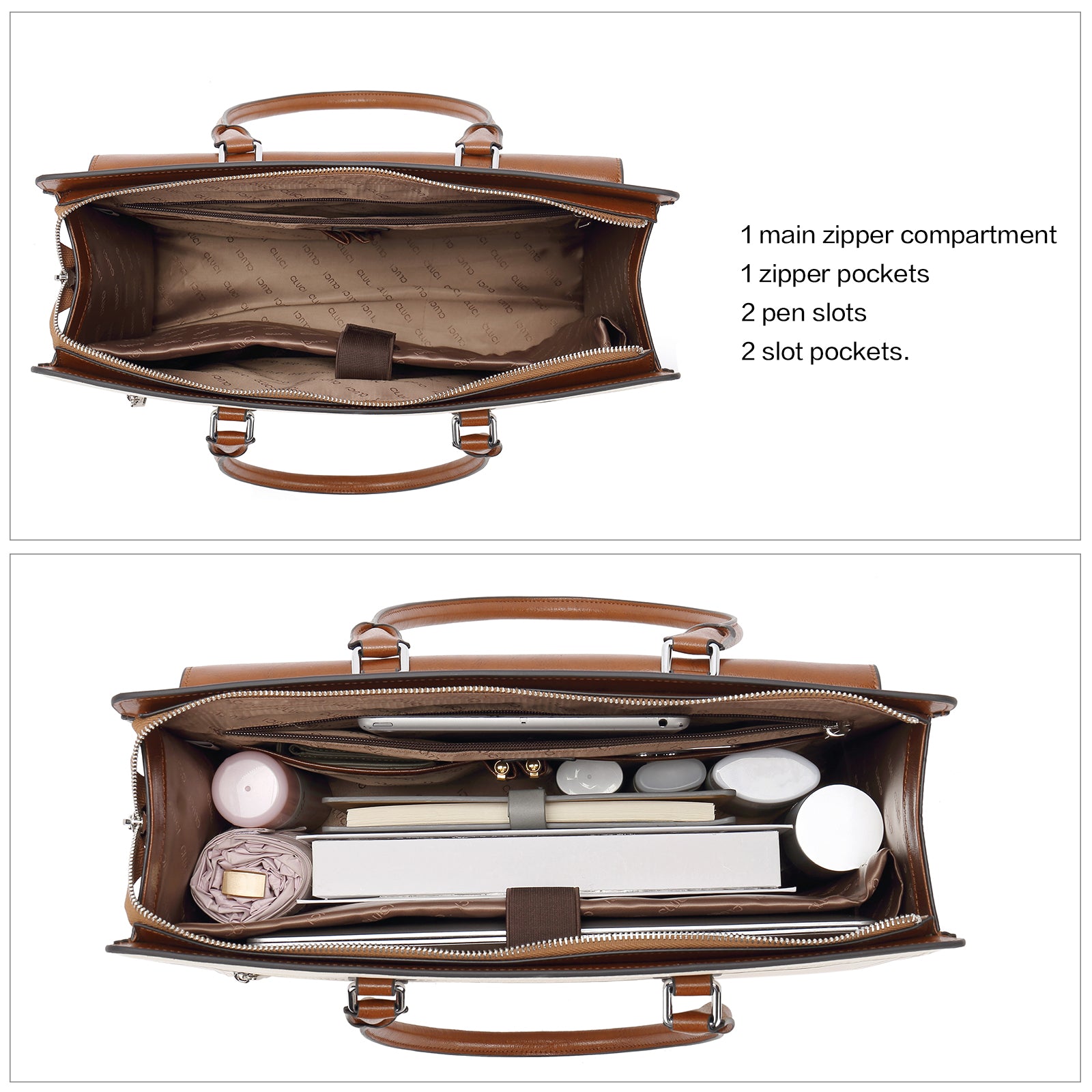 Davidson Classic Vintage Ladies Leather Briefcase Messenger Bag