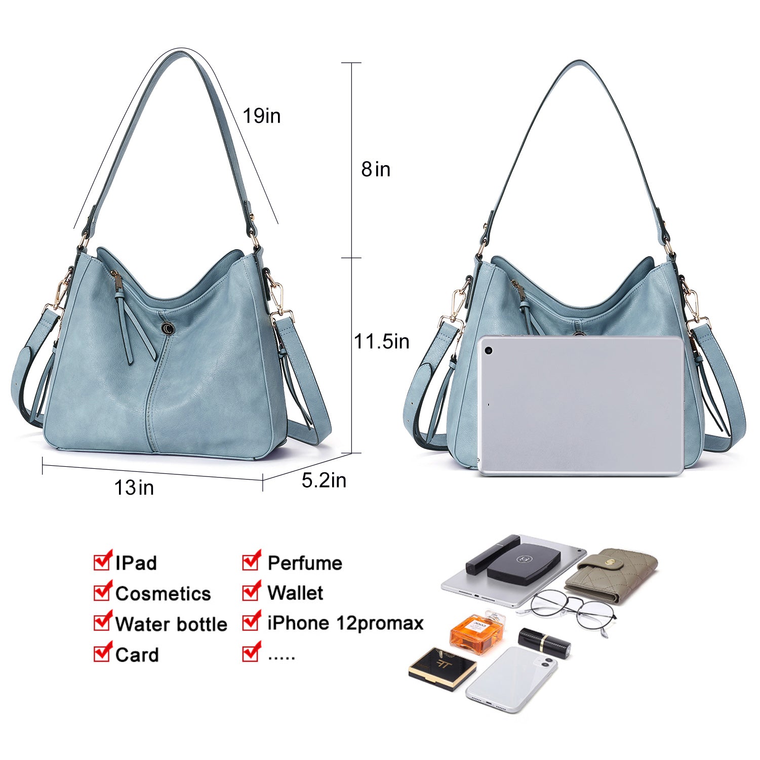 CLUCI Purses and Handbags for Women Leather Hobo Tote Fashion Ladies Crossbody Large Bucket Shoulder Bag