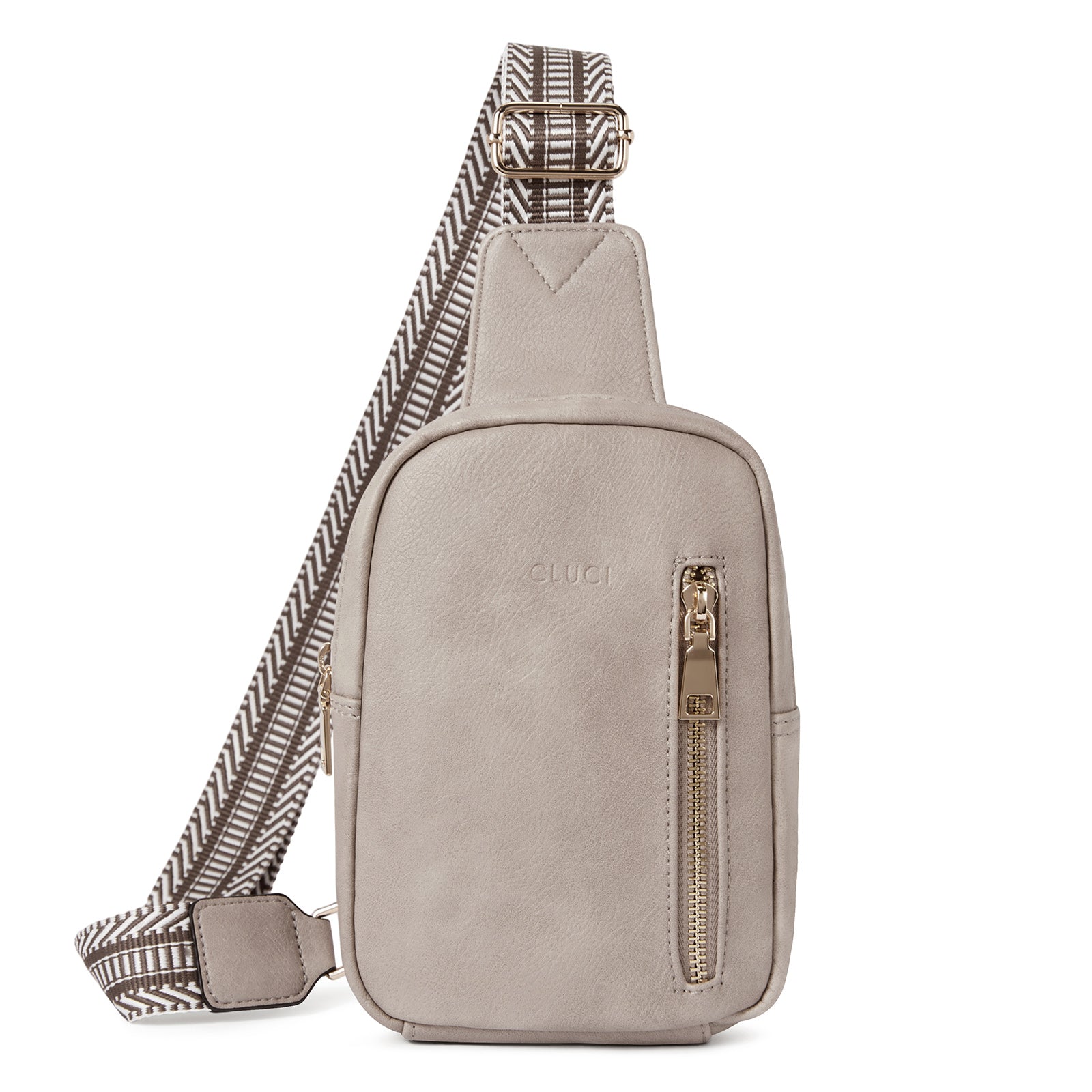 CLUCI Small Vegan Leather Sling Bag for Women Crossbody Chest Bags Trendy