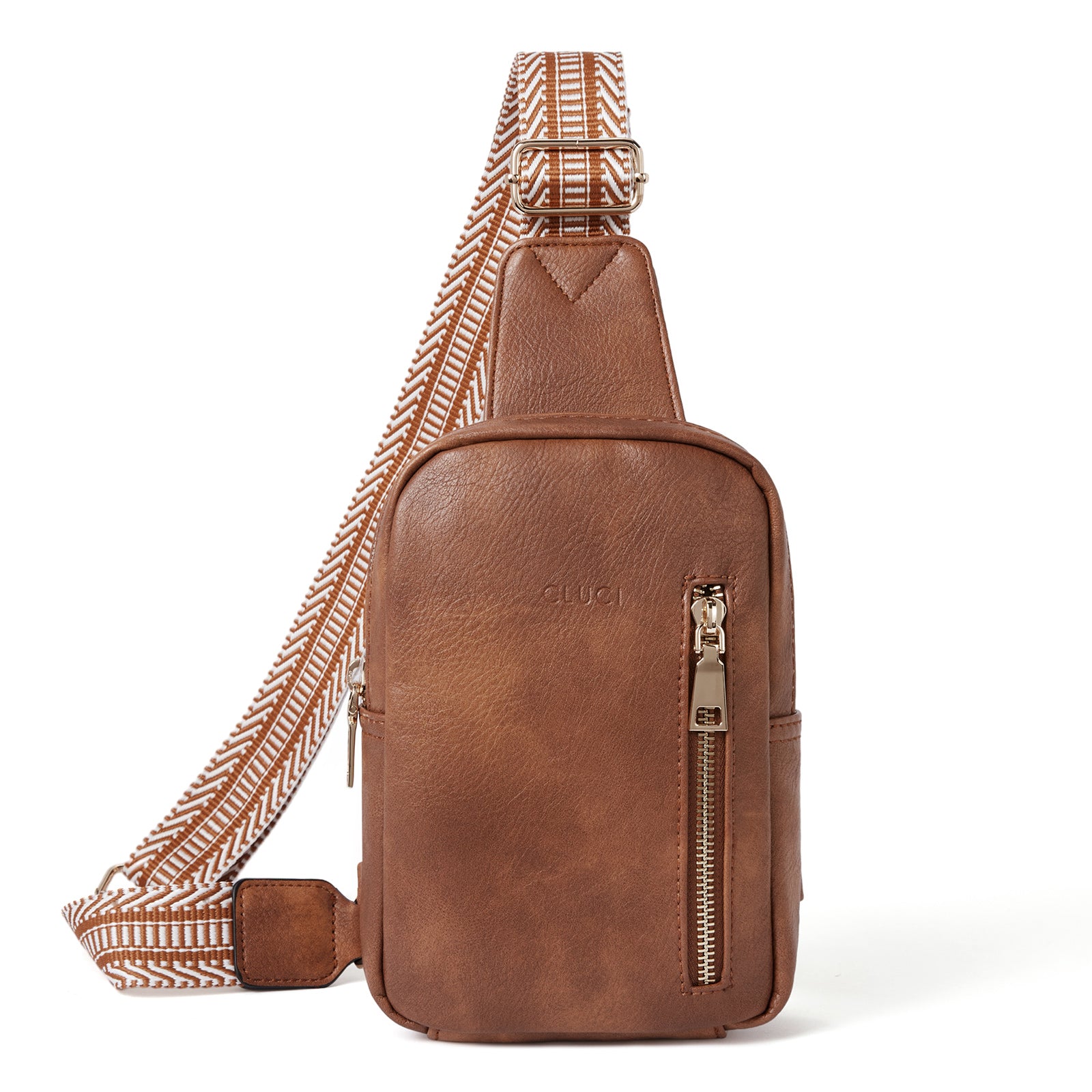 CLUCI Small Vegan Leather Sling Bag for Women Crossbody Chest Bags Trendy