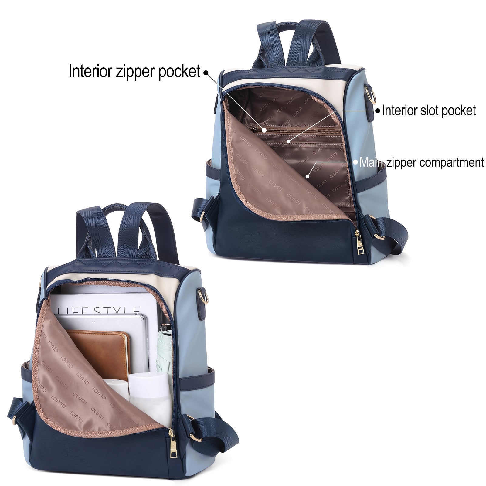 CLUCI Womens Backpack Purse Fashion Designer Travel Bag