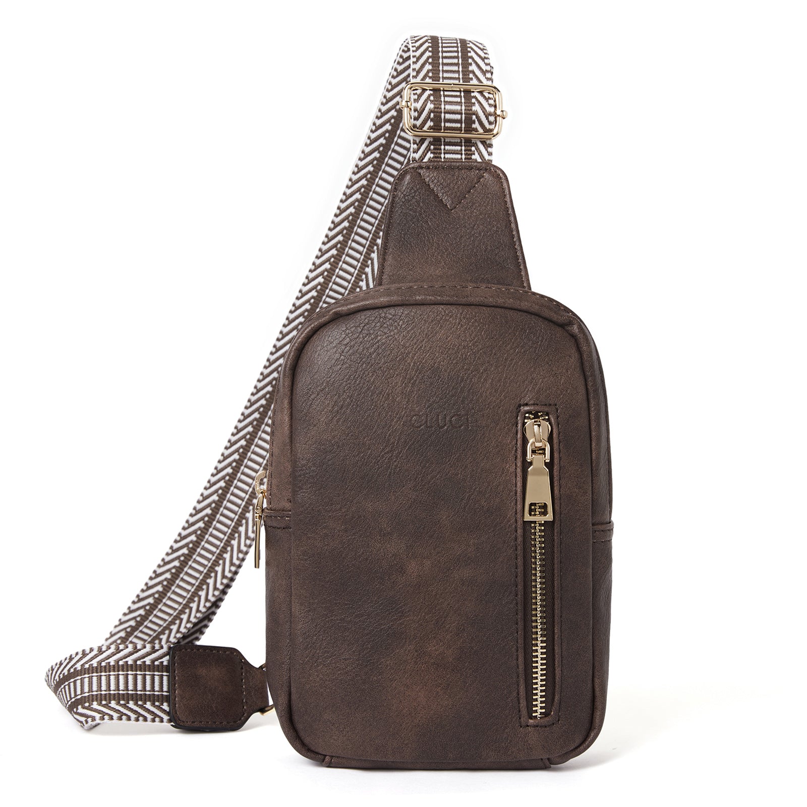 CLUCI Small Vegan Leather Sling Bag for Women Crossbody Chest Bags Trendy