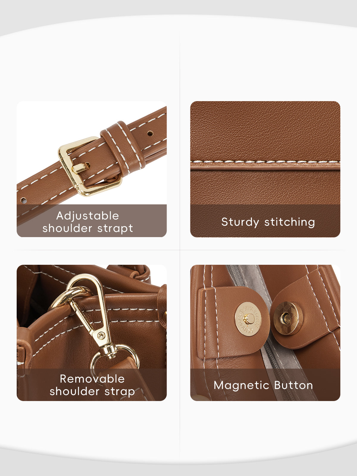 CLUCI Leather Tote Bag for Women with Adjustable Shoulder Strap