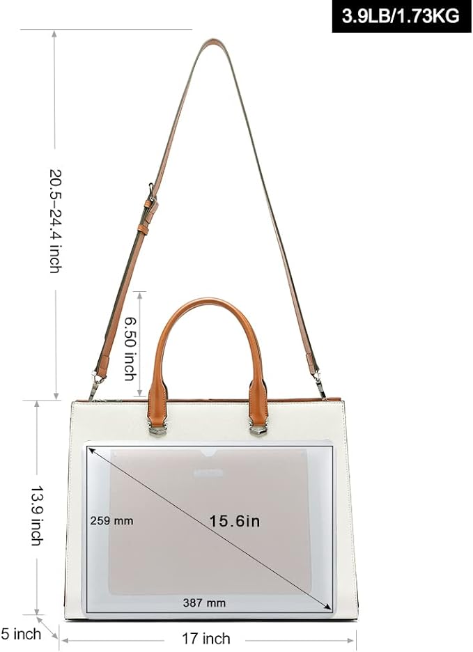 Lauren Refined Leather Briefcase For Women For Daily Use