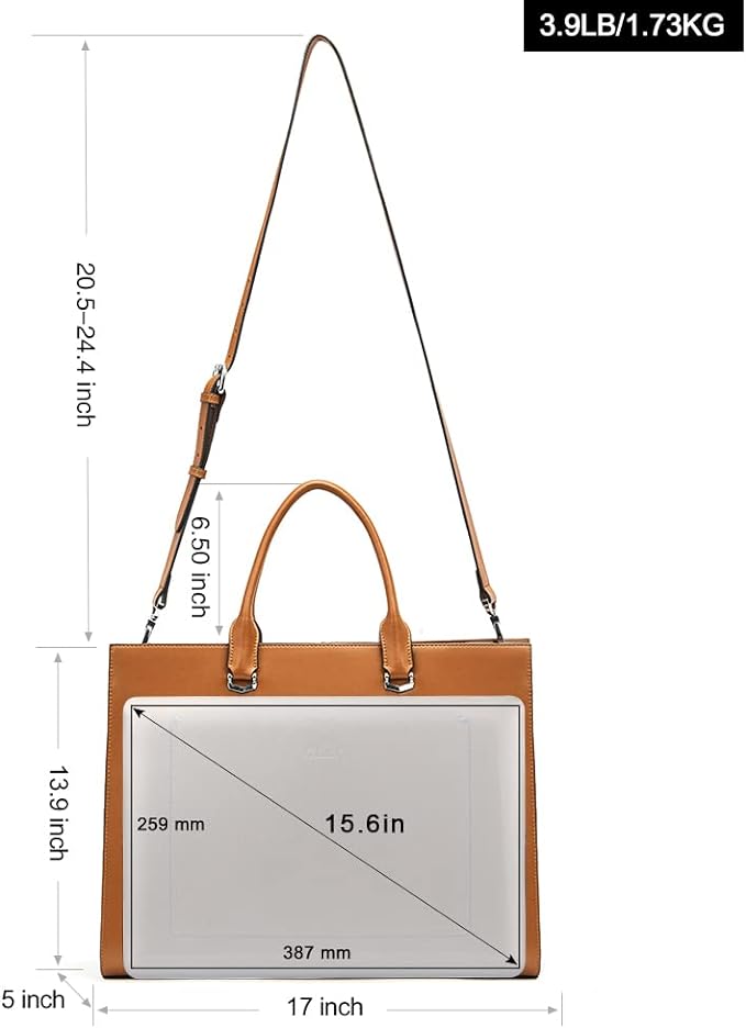 Lauren Refined Leather Briefcase For Women For Daily Use