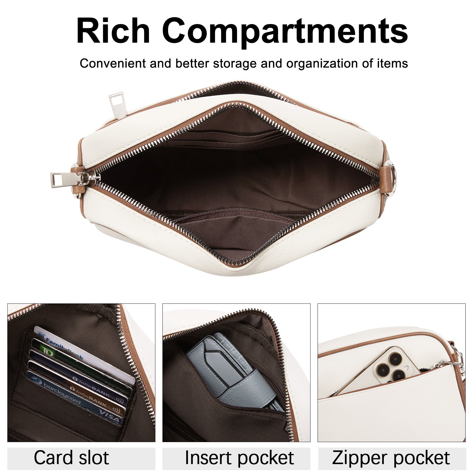 Vegan Leather Crossbody Bags for Women Trendy with Adjustable Wide Strap