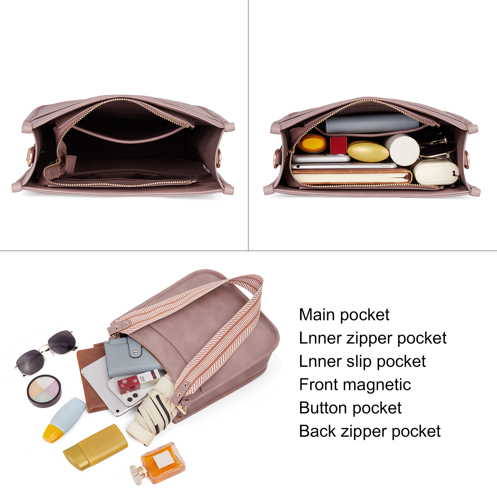 Trendy Medium Crossbody Bags with Two Straps